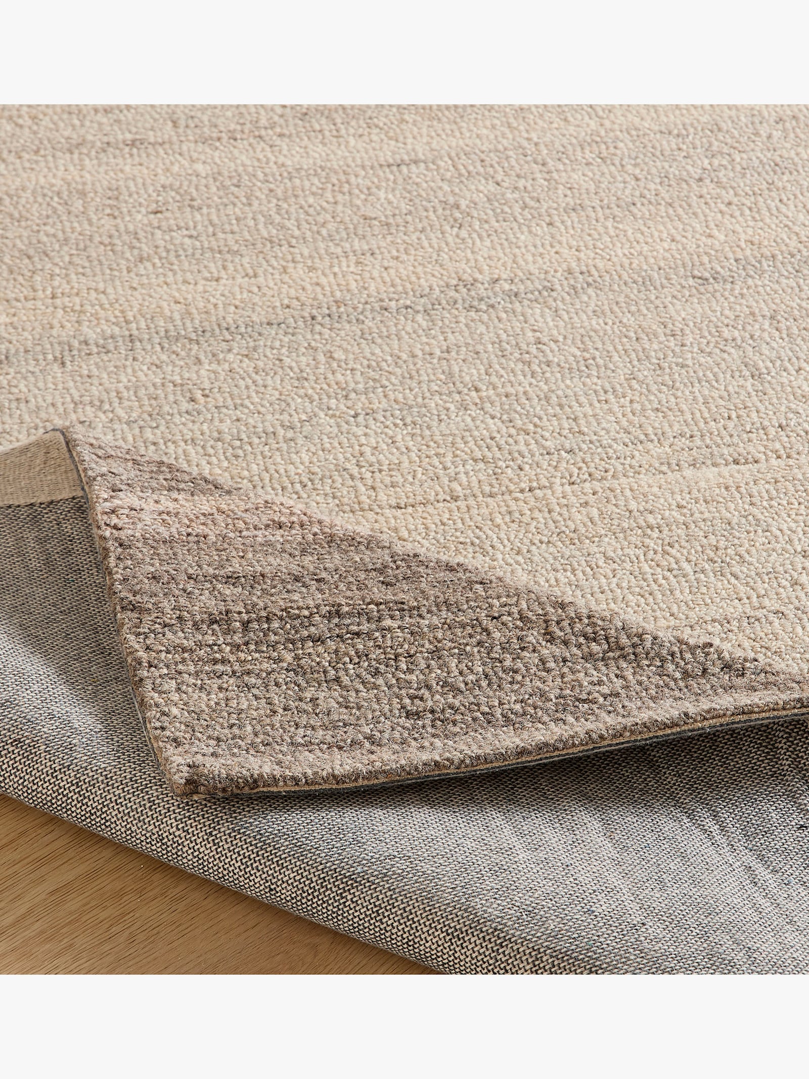 Teppich aus Schurwolle, handgewebt - sand-taupe