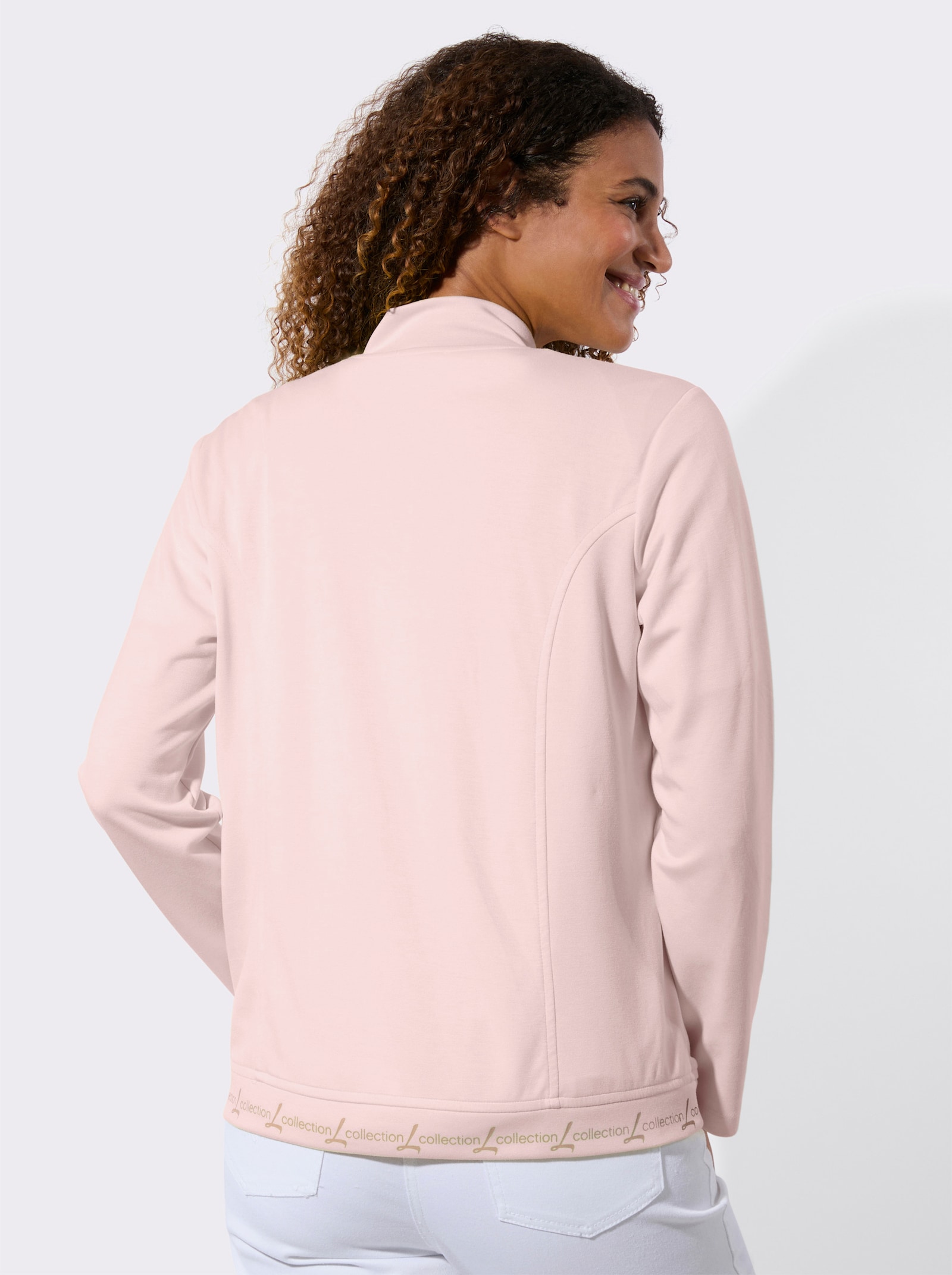 Shirtjasje met opstaande kraag - lichtroze