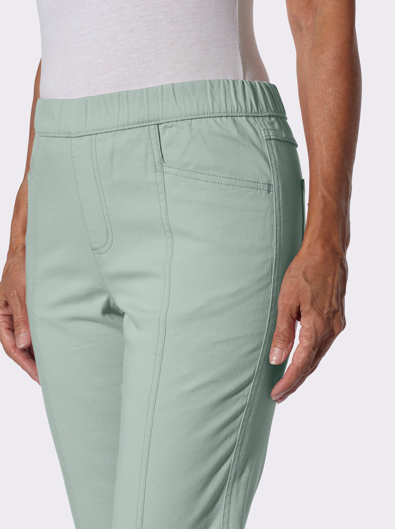 Stretch-Hose mit Teilungsnaht vorne - kalkmint