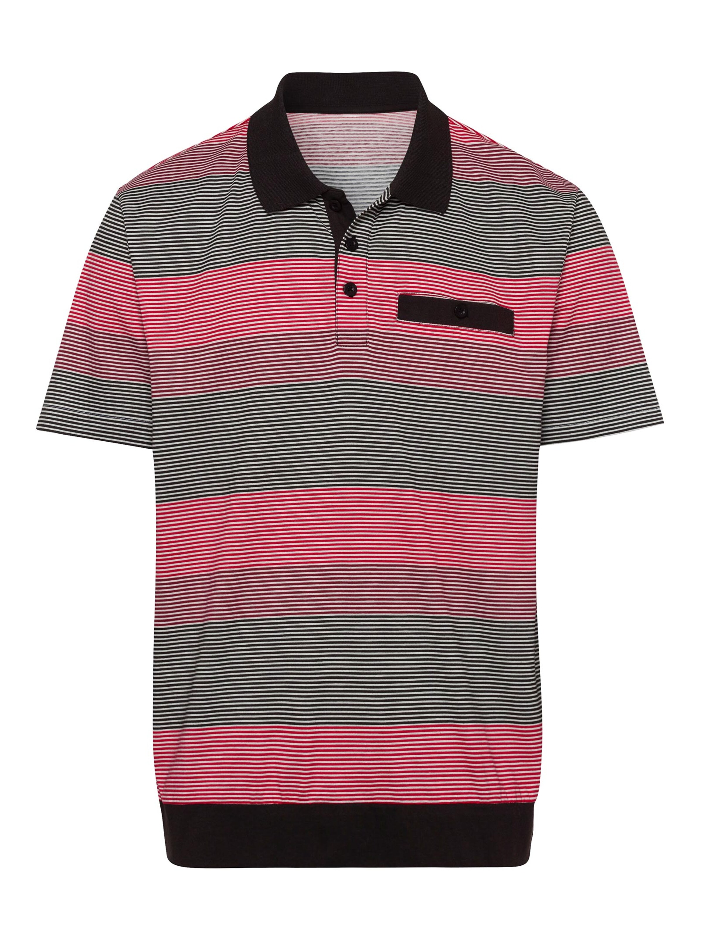 Poloshirt - rot-geringelt