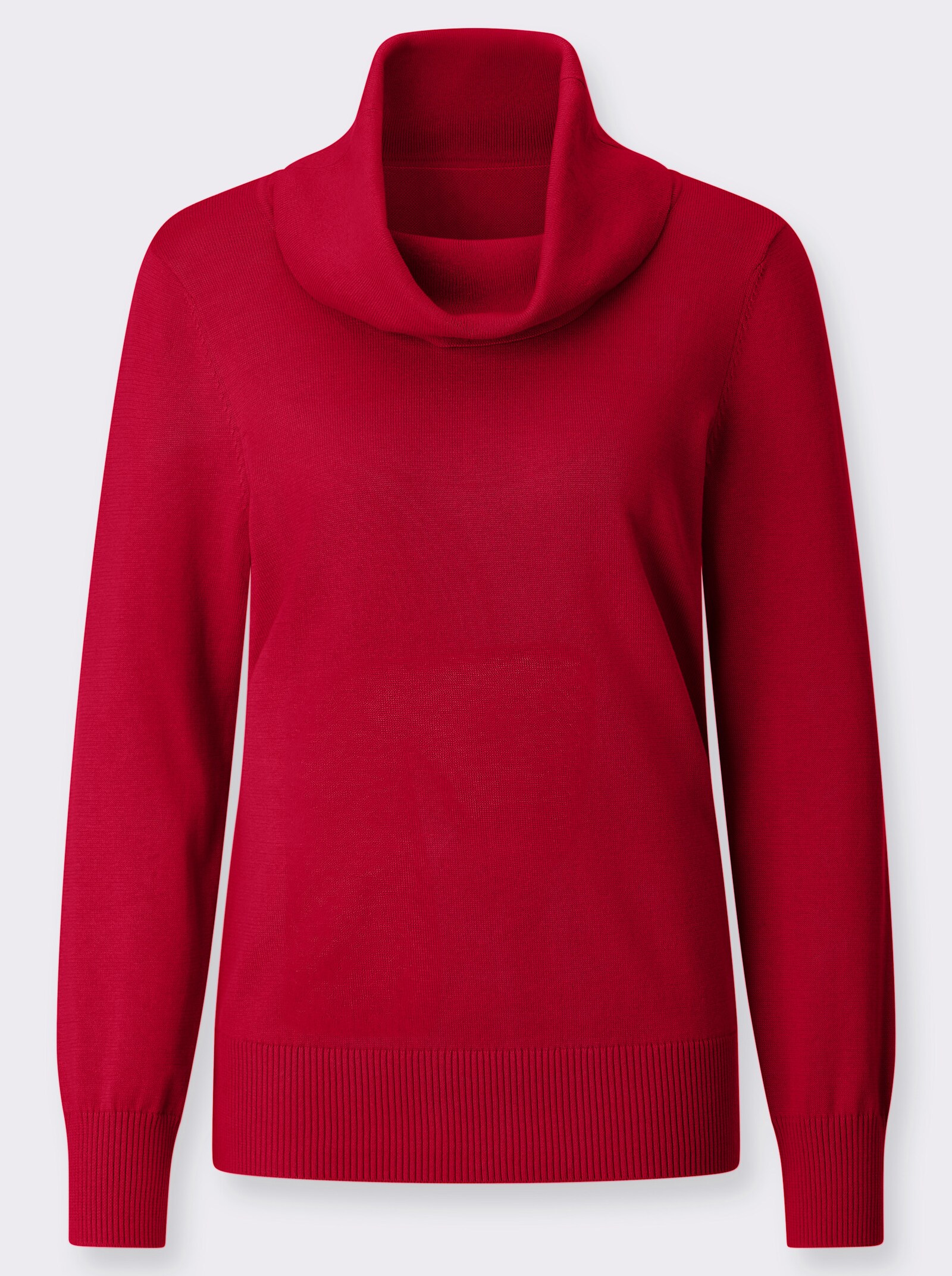 Rollkragenpullover aus weichem Feinstrick - rot