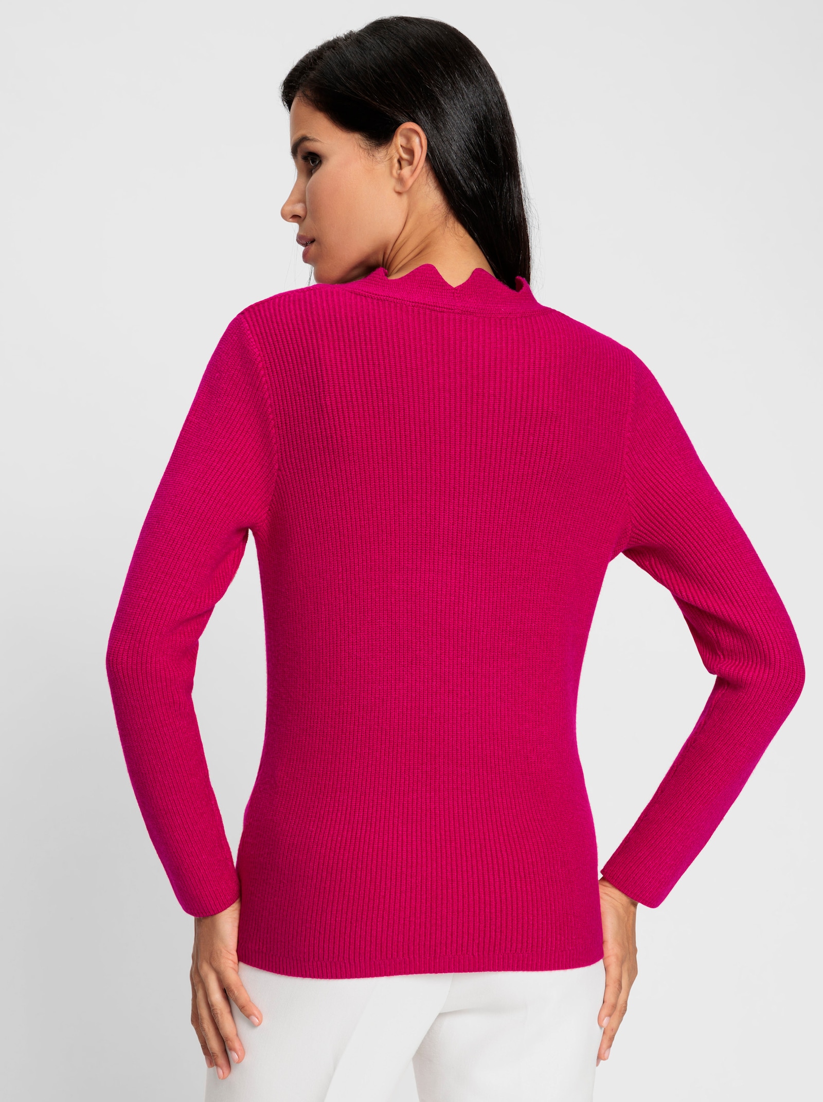 heine Langarm-Pullover in Wickel-Optik - pink