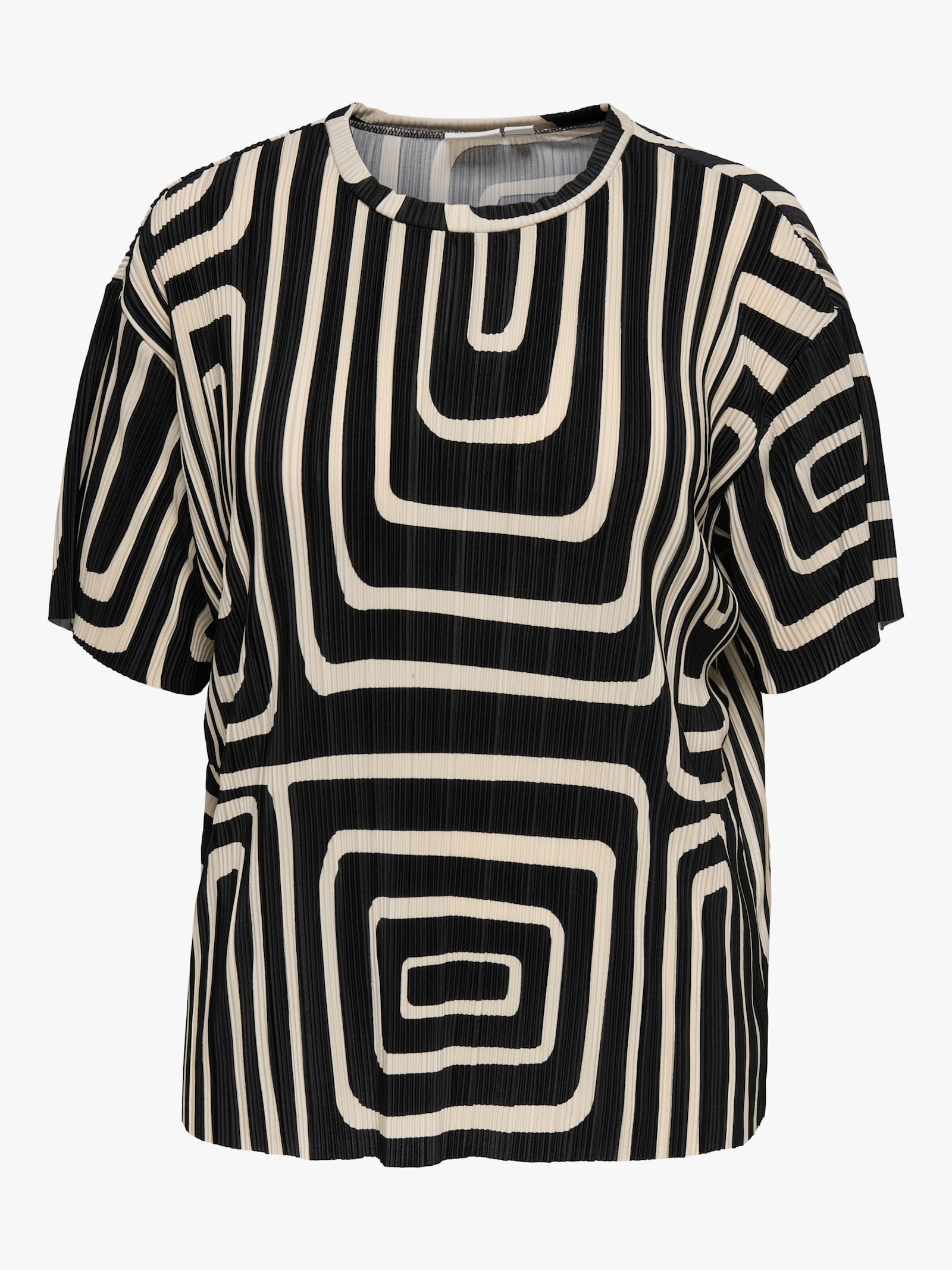 ONLY CARMAKOMA Kurzarmshirt - black aop:oatmeal graphic