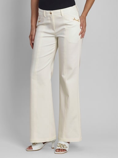 heine Stretch-Hose mit ausgestellten Beinen - ecru