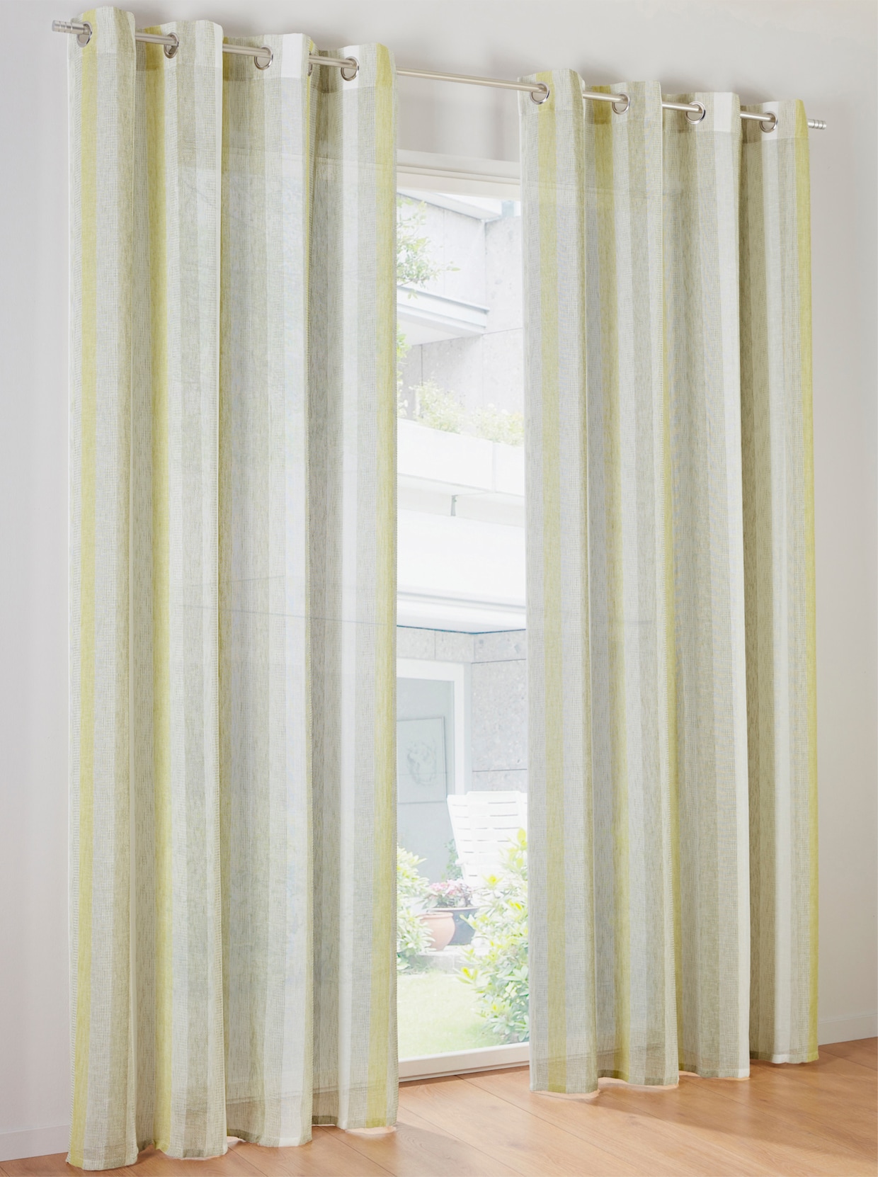 heine home Decoratieve vitrage - naturel/groen