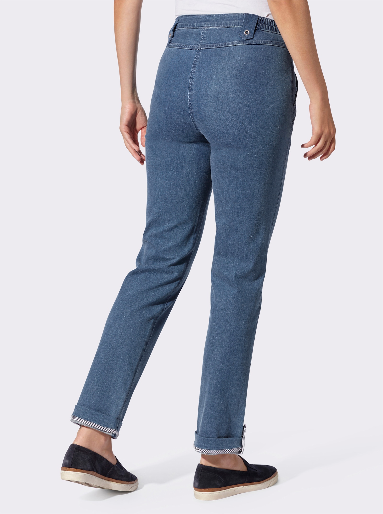 Schlupfjeans in Baumwoll-Stretch-Qualität - blue-bleached
