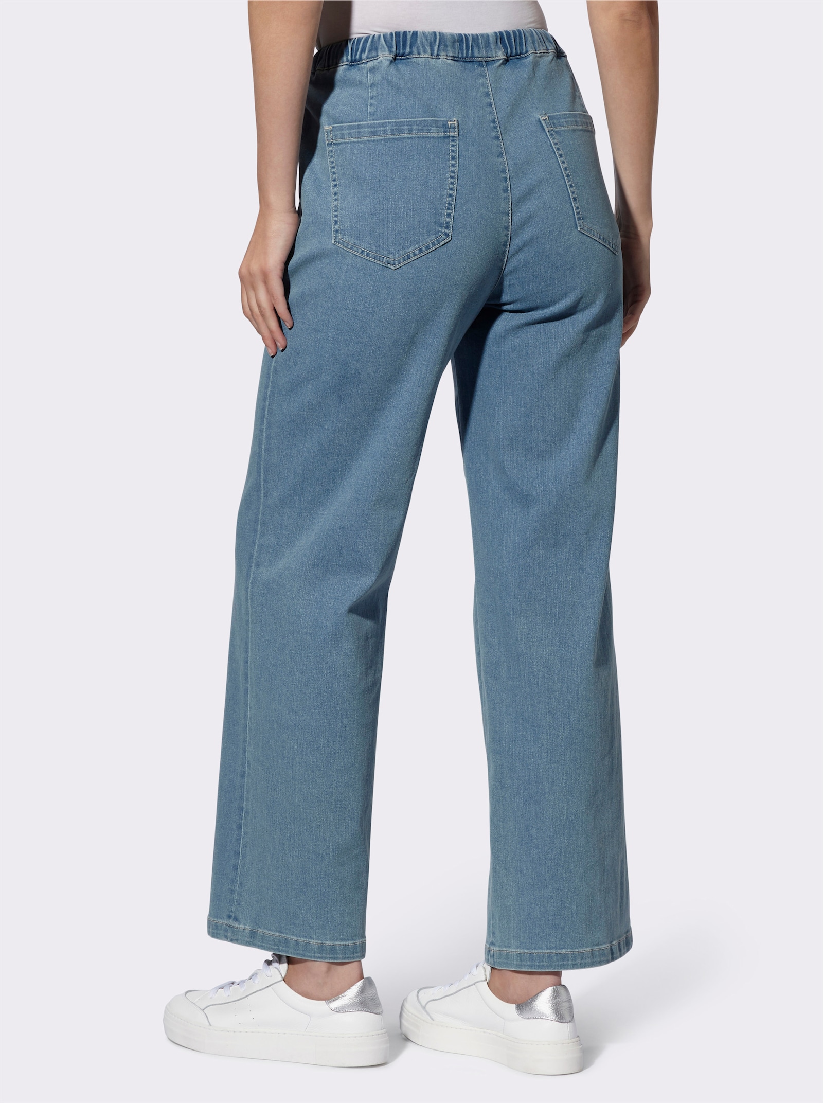 heine Jean avec poches latérales - bleu blanchi