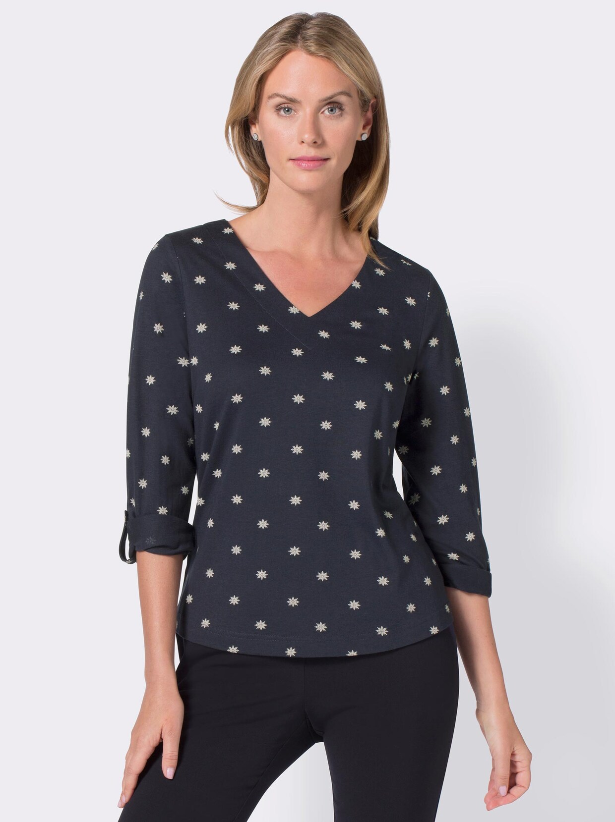 Print-Shirt - blau-bedruckt