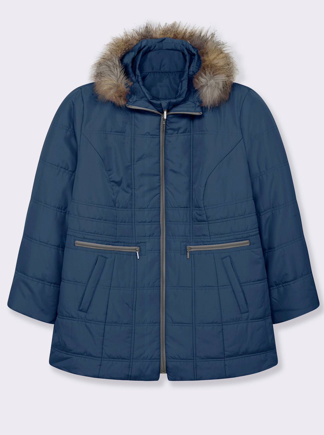 Steppjacke mit abnehmbarer Kapuze, wattiert - dunkelblau