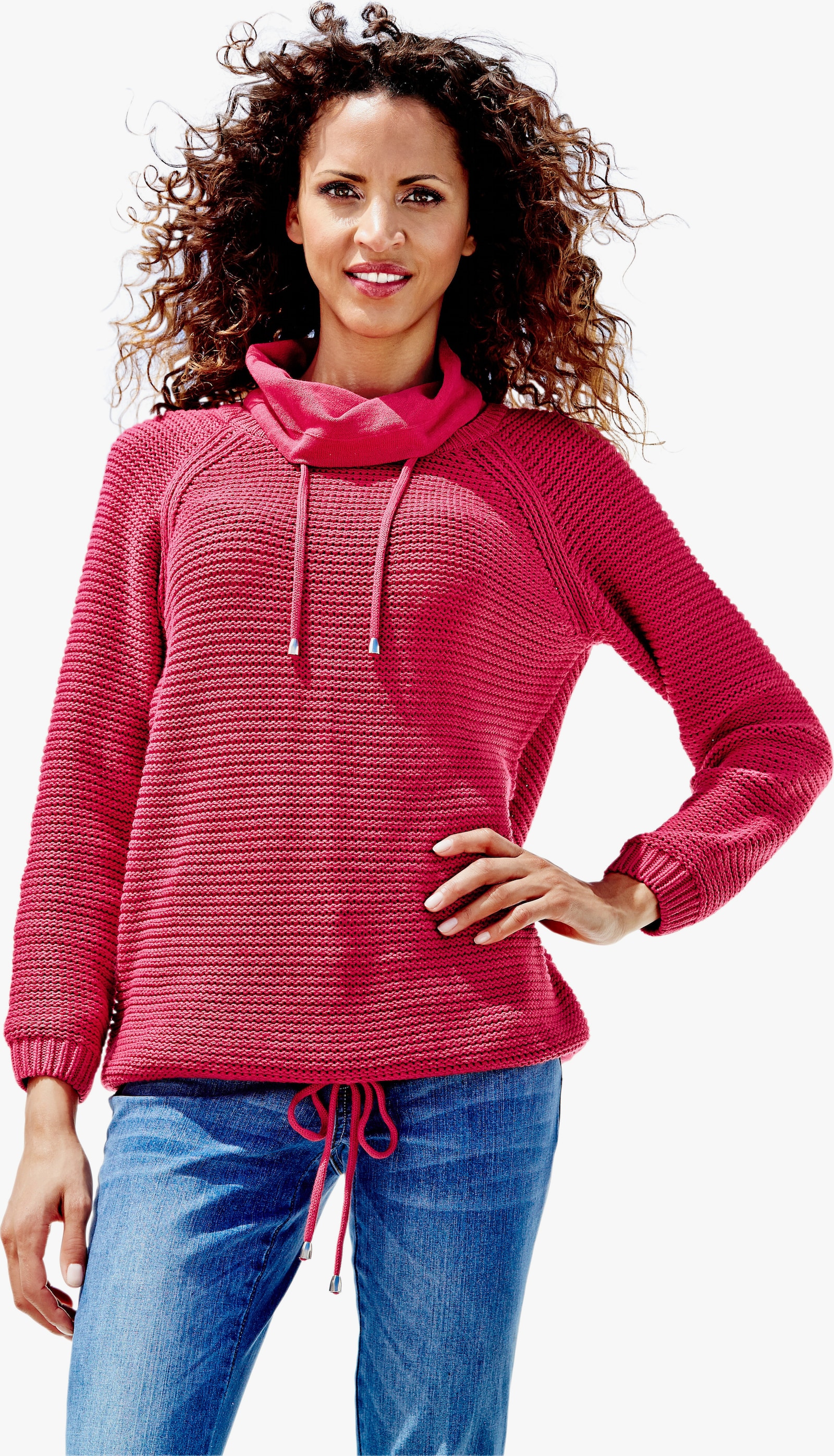 heine Troyer mit Raglanärmeln - himbeere