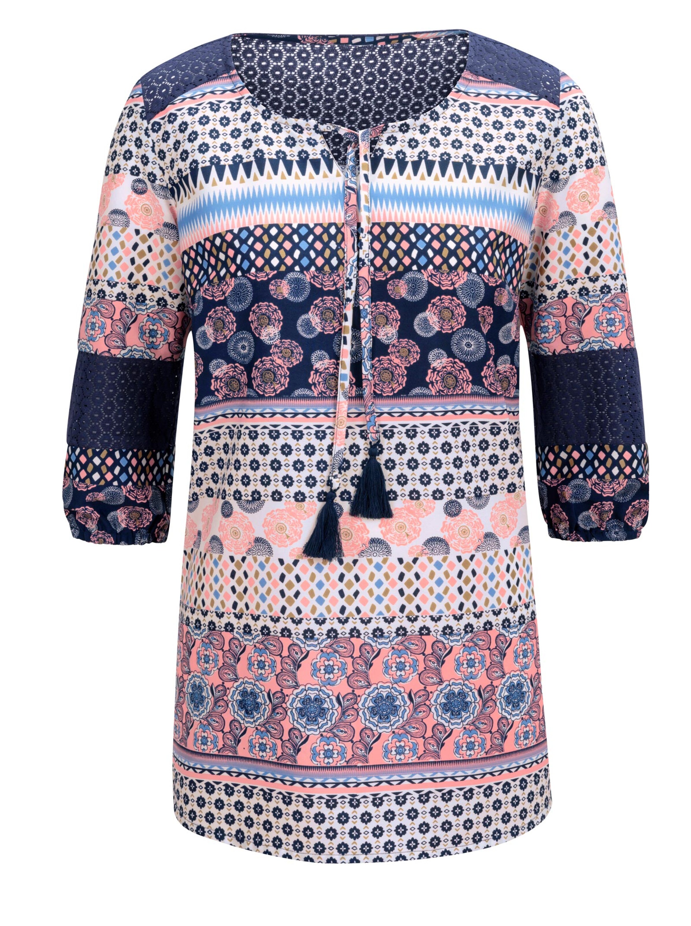 Bluse - rosé-gemustert