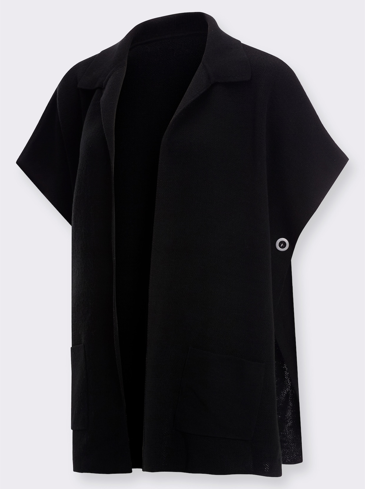 Gebreide poncho - zwart