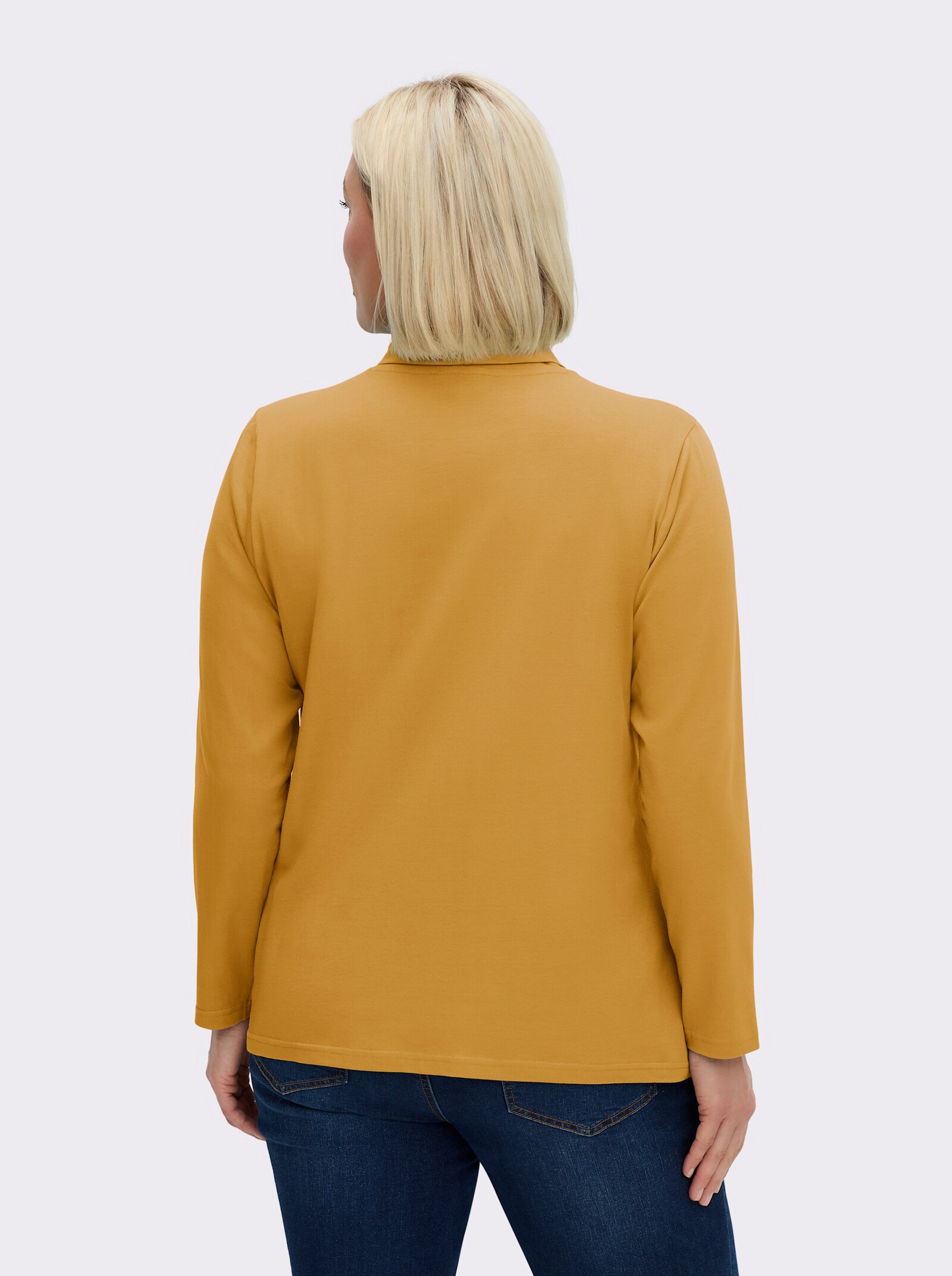 Rollkragenshirt mit langen Ärmeln - ocker