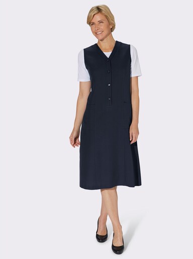 Kleiderschürze mit Schmuckknöpfen - marine