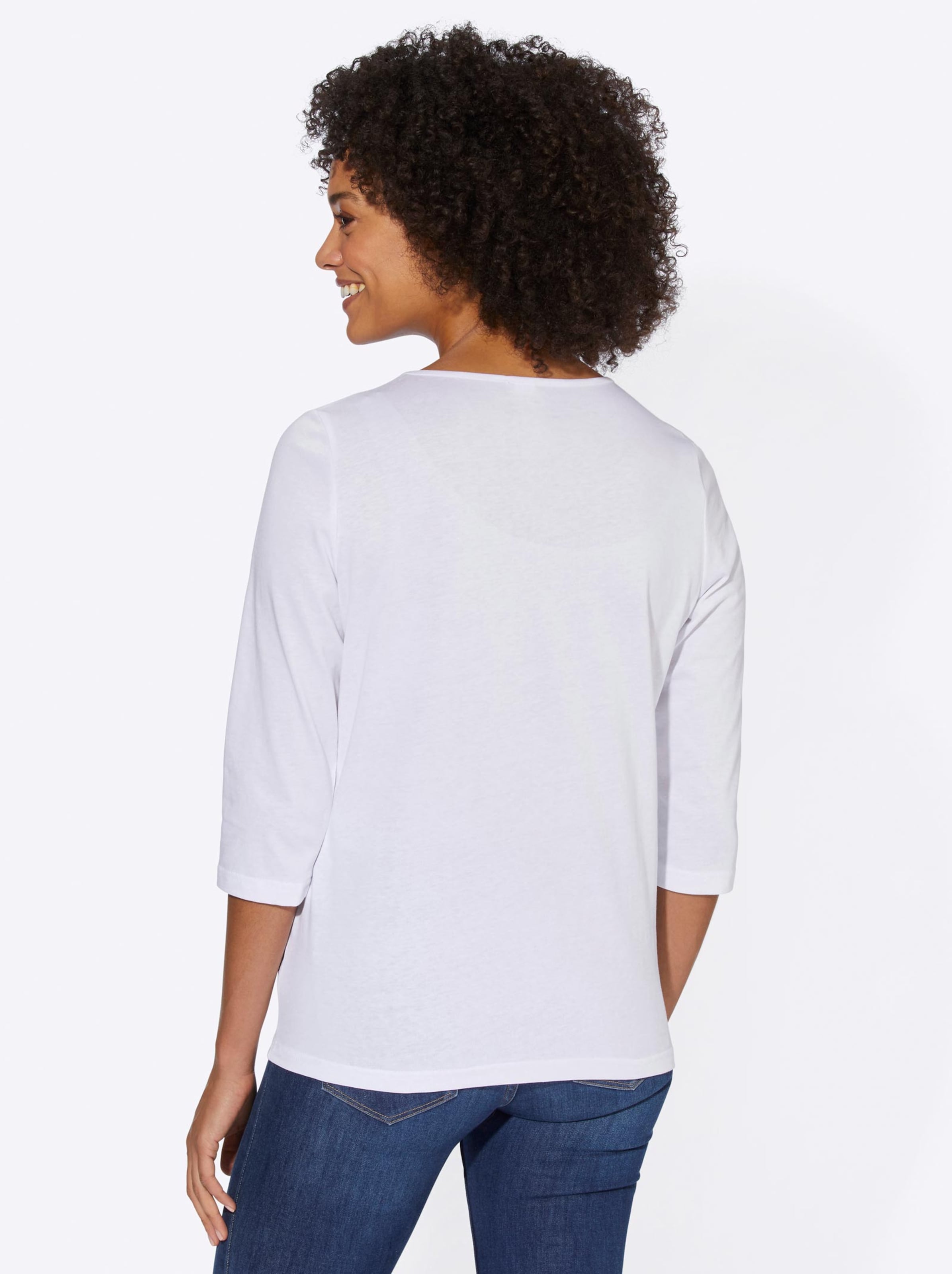 Damenmode Shirts 3/4-Arm-Shirt in weiß 