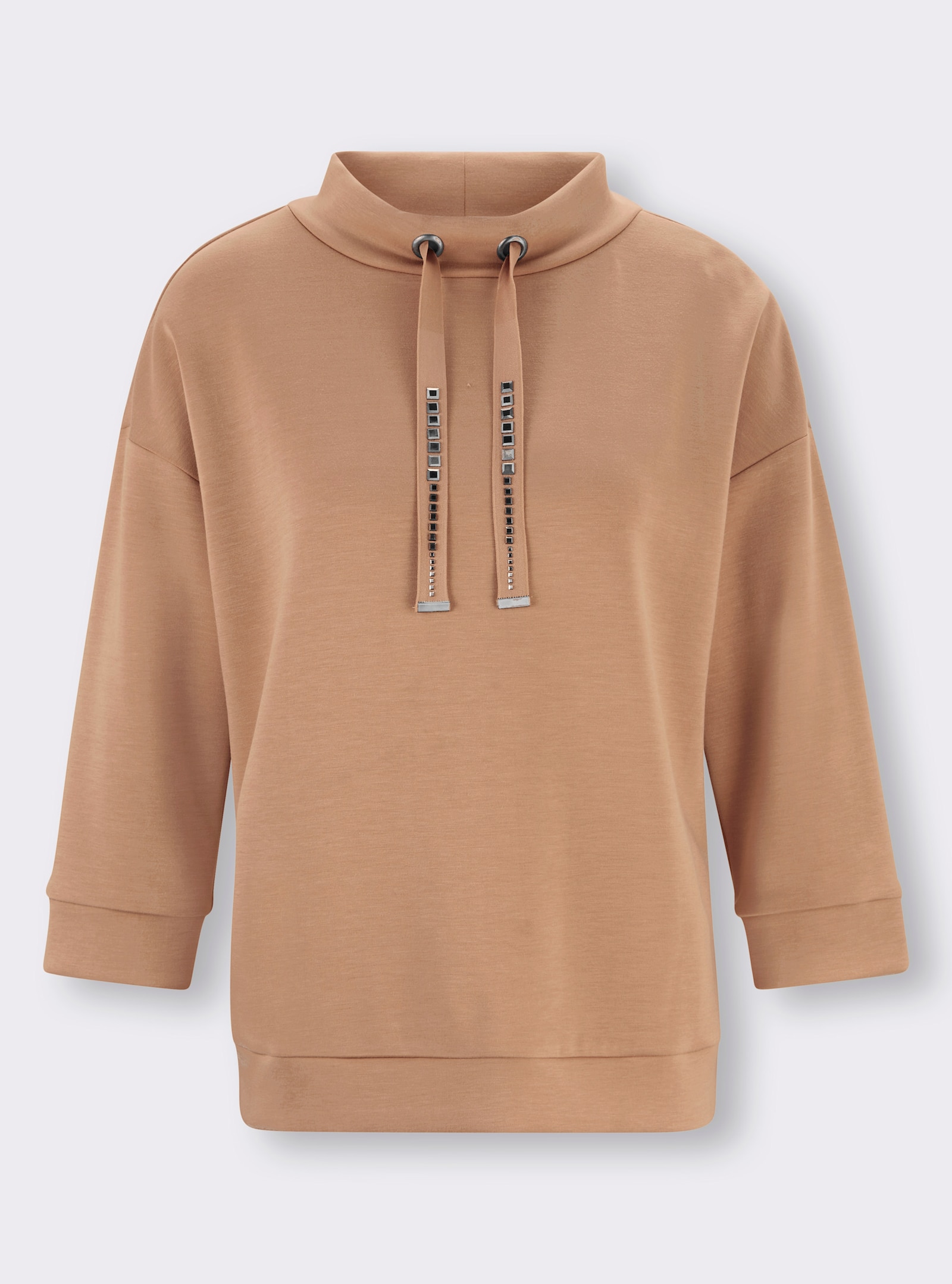 heine Sweatshirt mit verstellbarem Stehkragen - camel