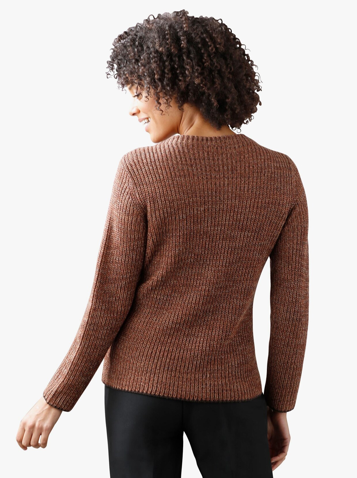 Pullover met lange mouwen - roest gemêleerd