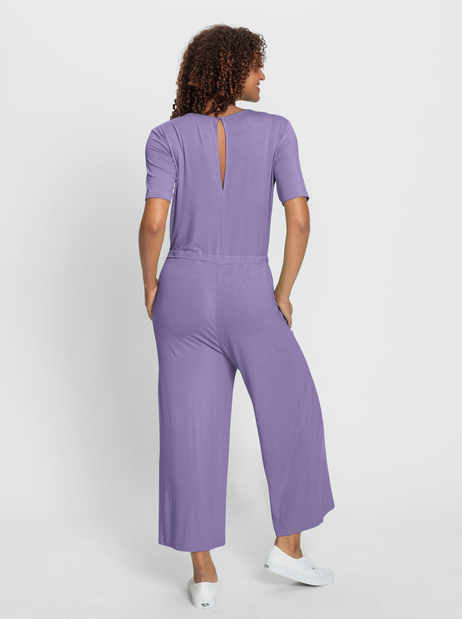 Jumpsuit met wijde pijpen - lavendel
