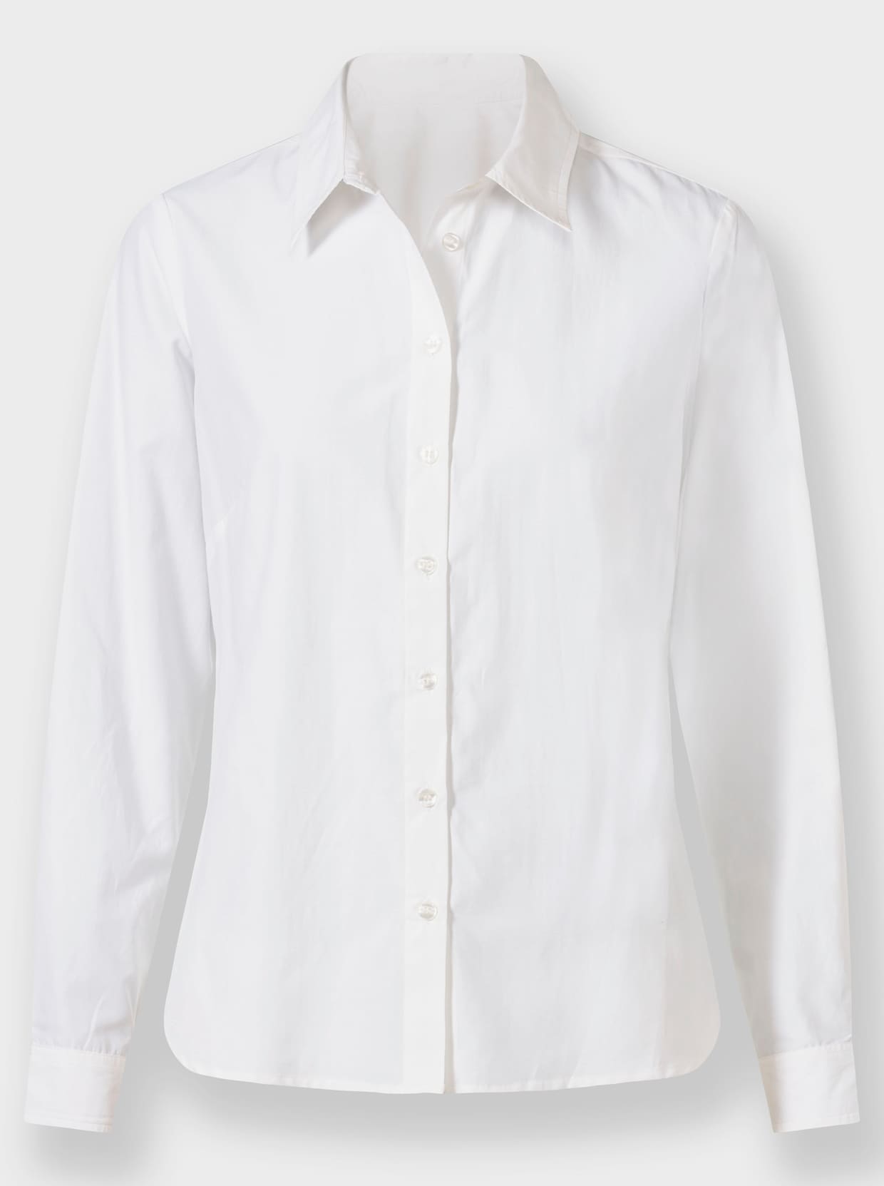 Langarm-Bluse im Baumwoll-Polyester-Mix - ecru