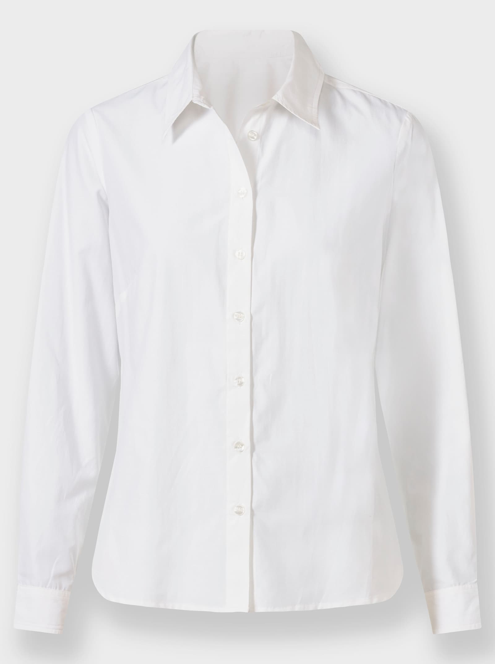 Langarm-Bluse im Baumwoll-Polyester-Mix - ecru