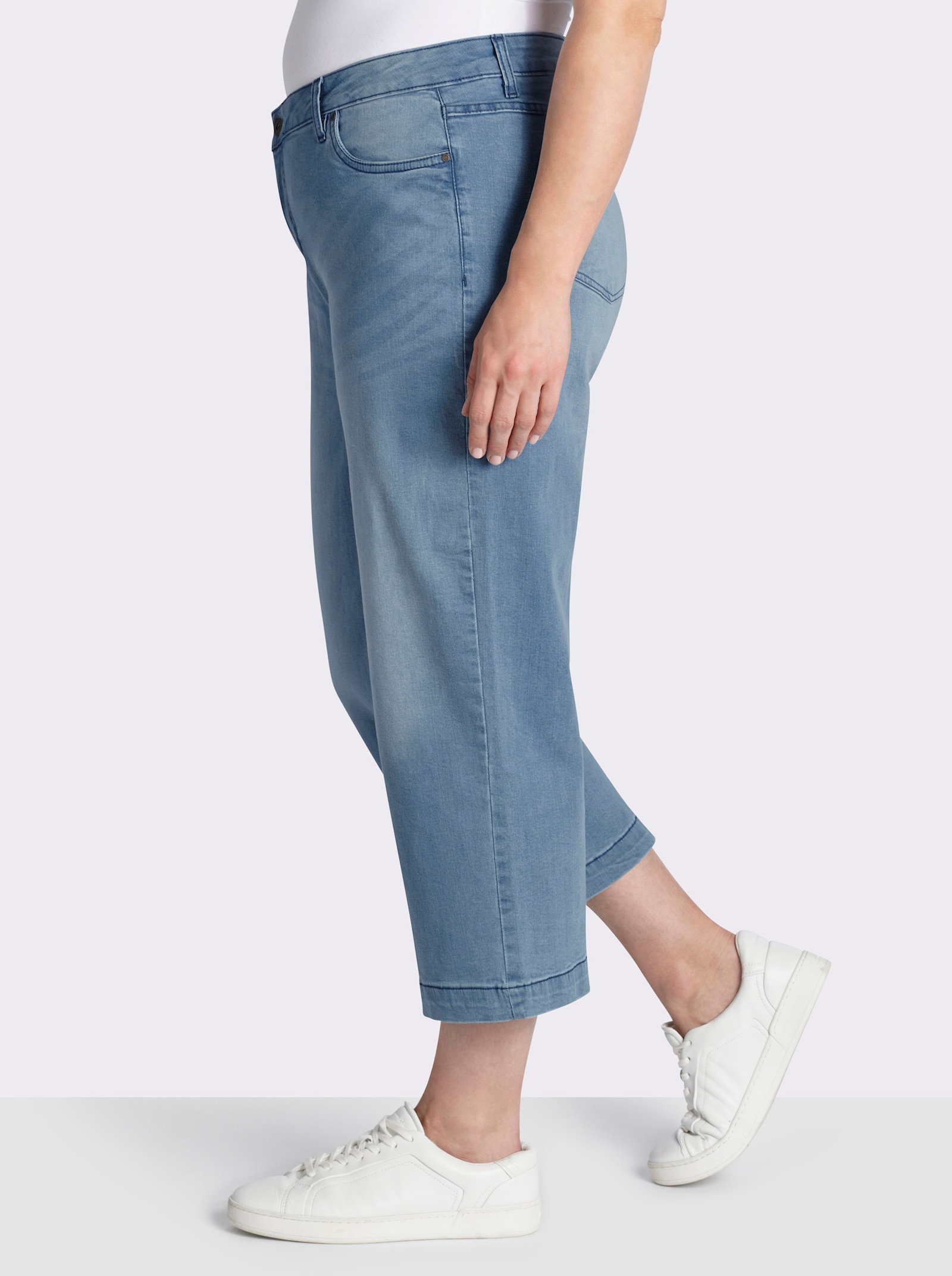 Culotte mit Waschung vorne. - blue-bleached