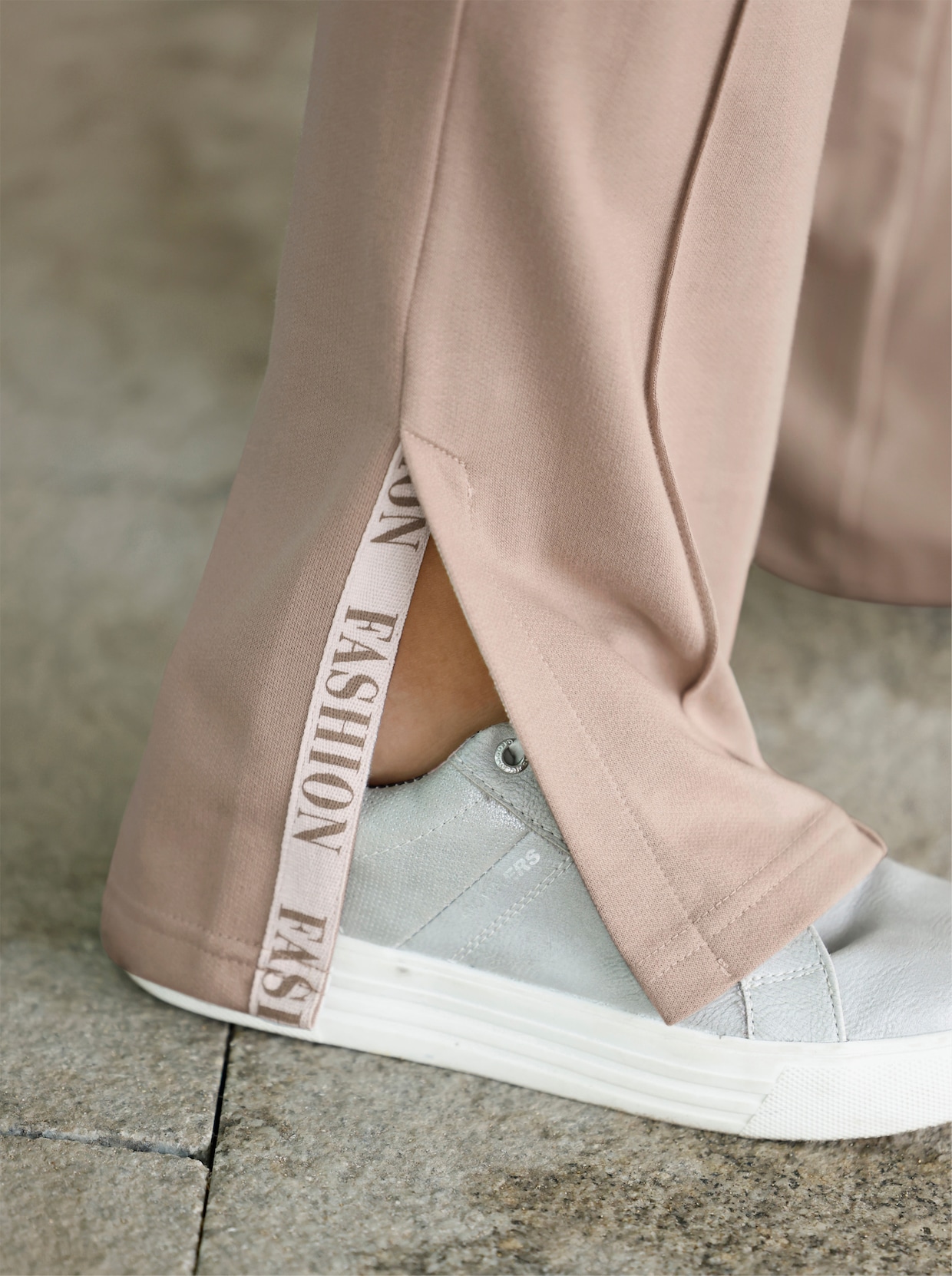 Jerseyhose mit abgesteppten BIesen - sesam