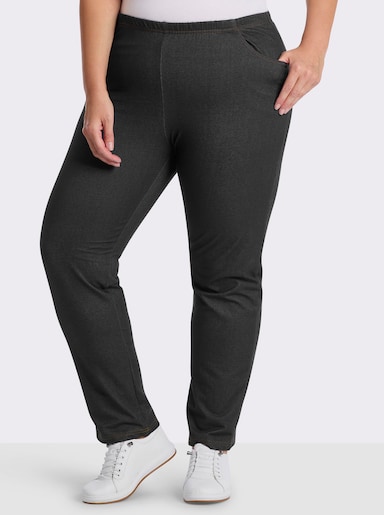 Freizeithose mit Kontrastnähten - black-denim