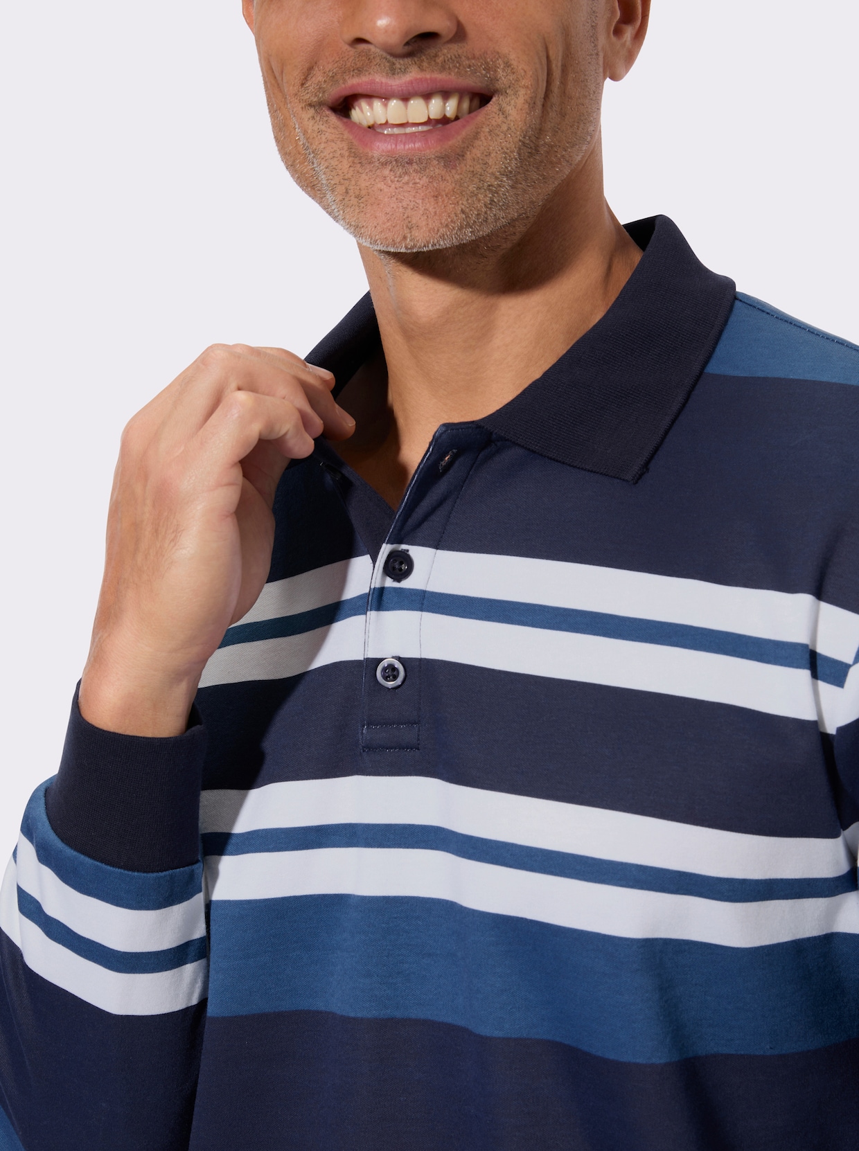 Sweatshirt im Ringel-Dessin - marine-jeansblau-geringelt