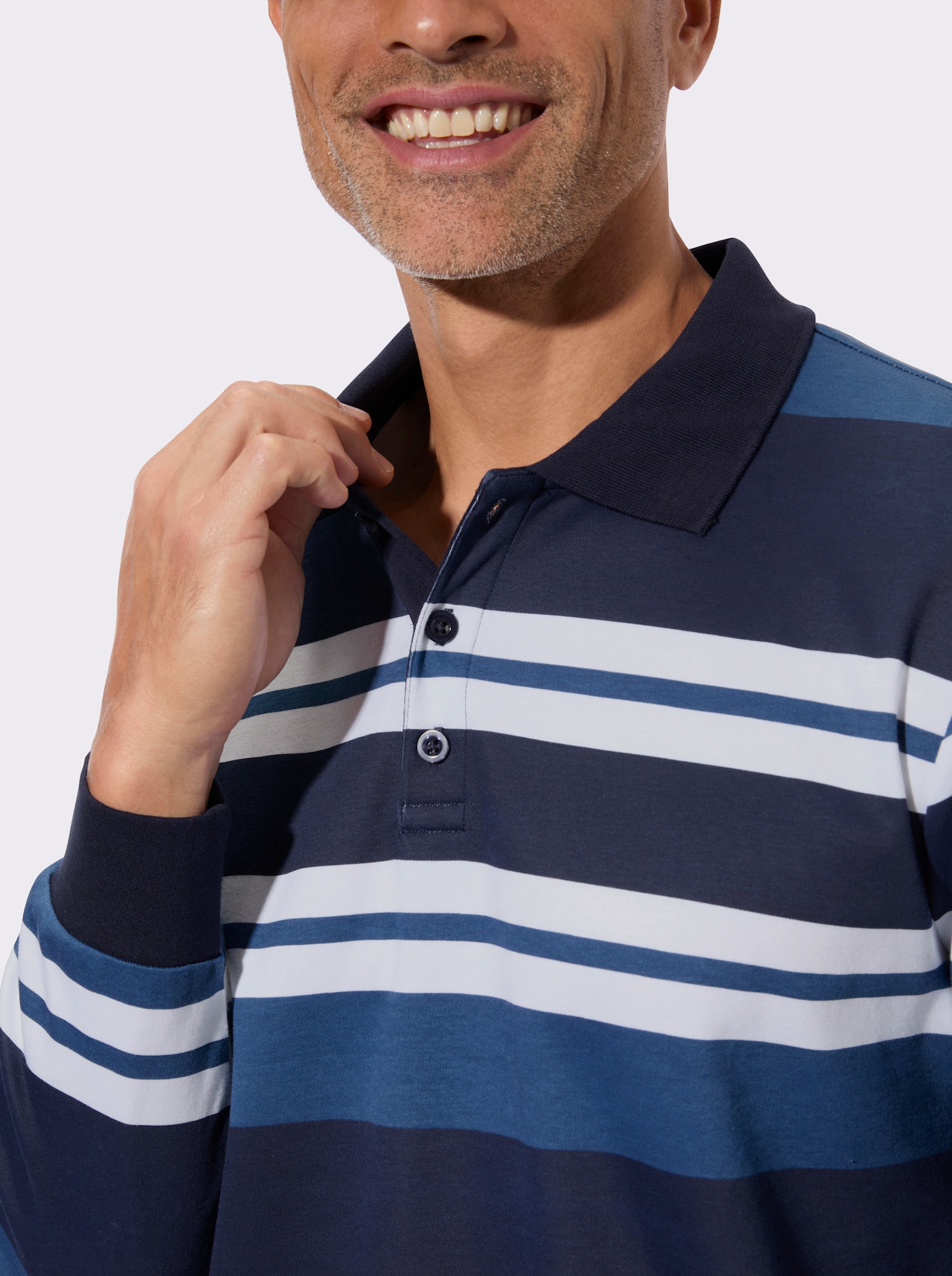 Sweatshirt im Ringel-Dessin - marine-jeansblau-geringelt