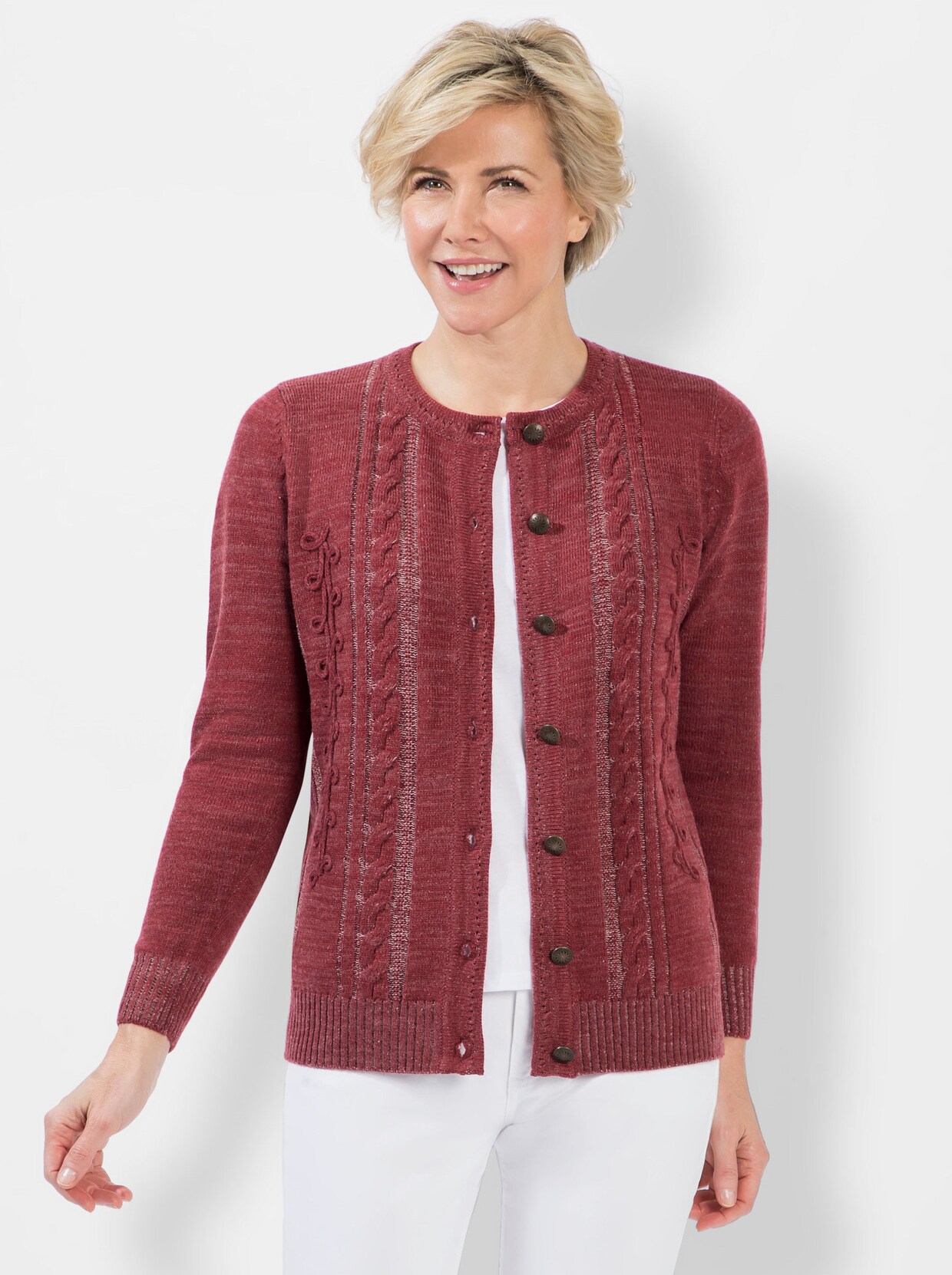 Cardigan - kirsche-meliert