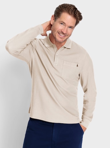 Catamaran Poloshirt met lange mouwen - ivoorkleur