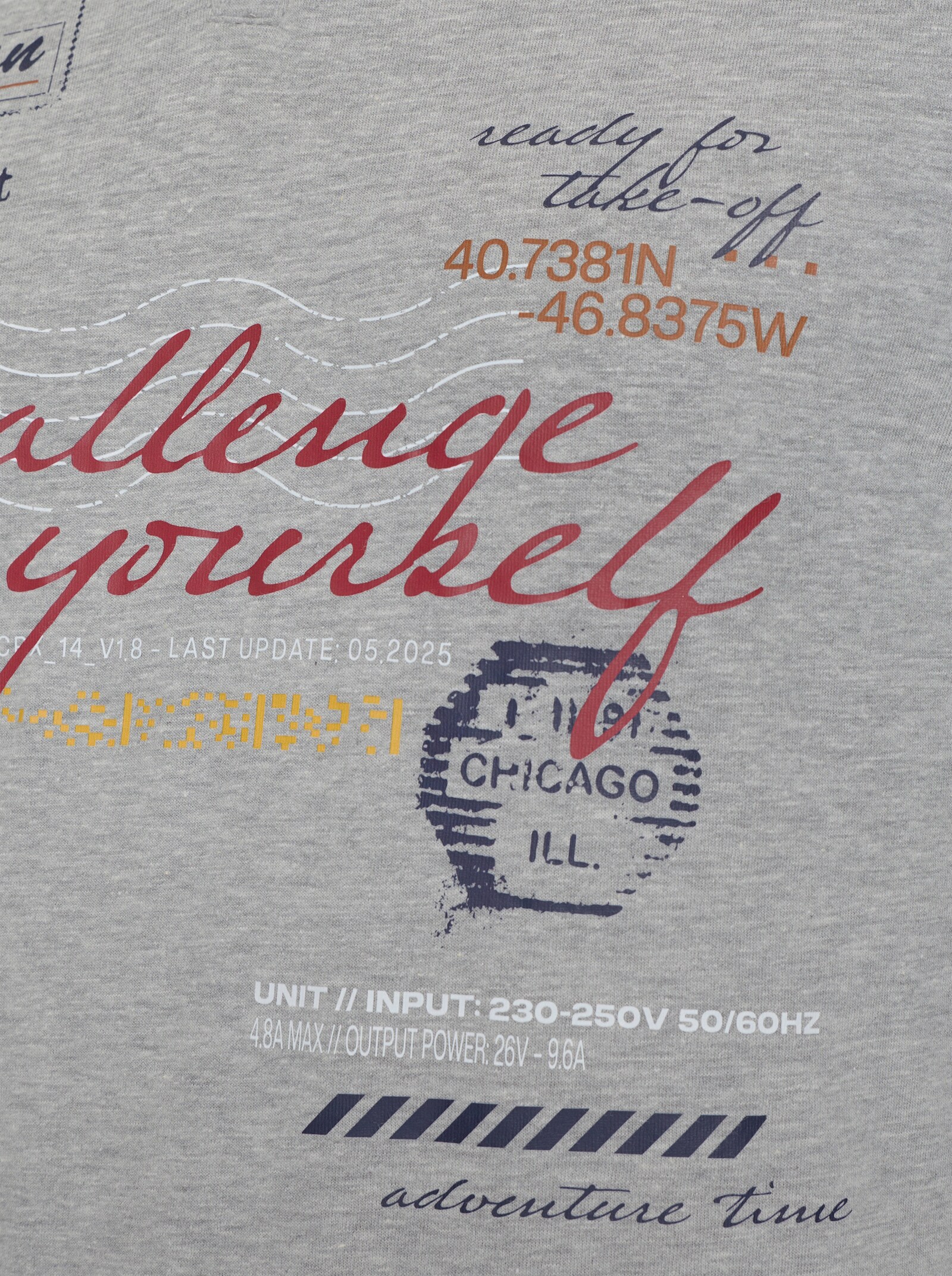 Langarmshirt mit Print - grau-meliert