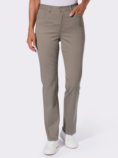 5-Pocket-Jeans mit lässig weiten Beinen - taupe