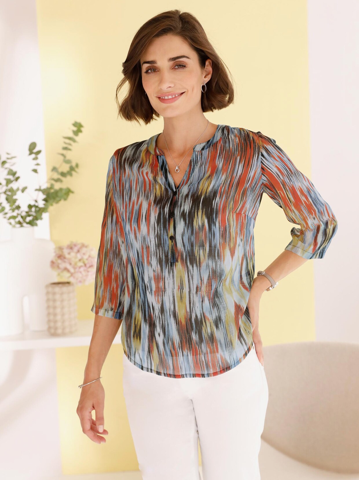 Comfortabele blouse - bont geprint