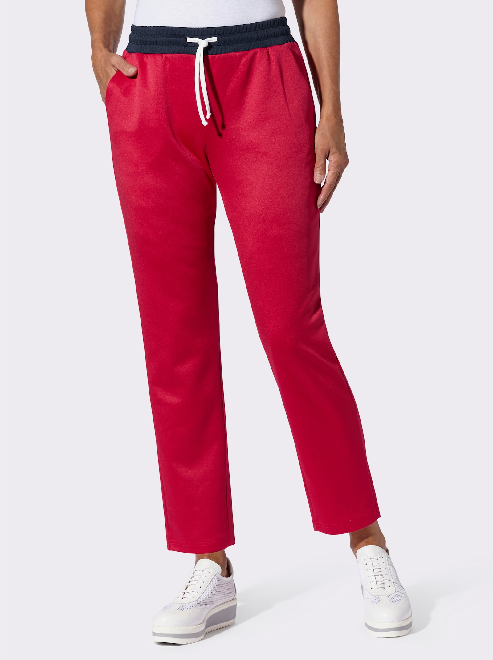 Sweathose mit Rundum-Dehnbund - rot