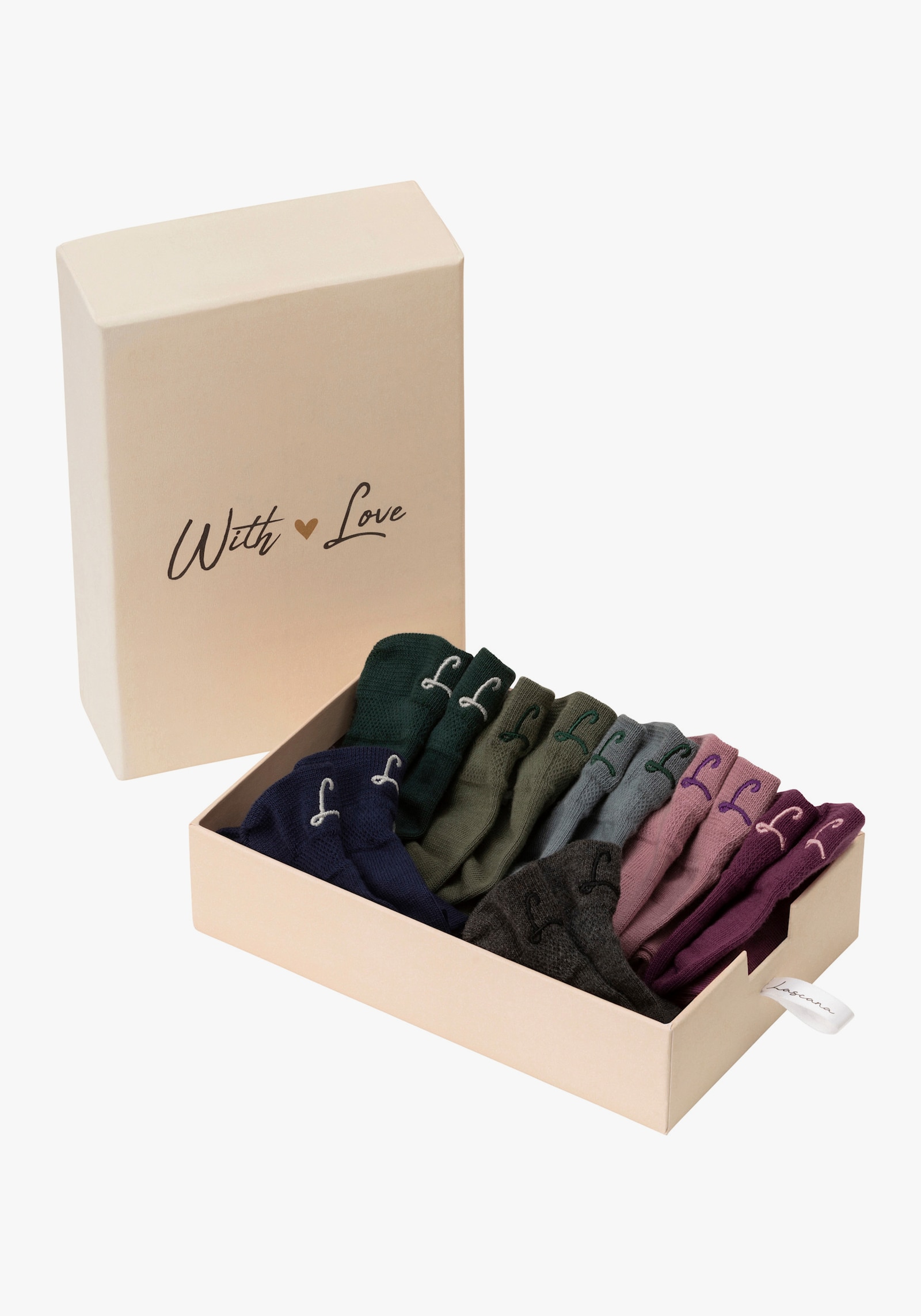 LASCANA Sneakersocken - 1x anthracite, 1x grün, 1x petrol, 1x graugrün, 1x altrosa, 1x beere, 1x marine