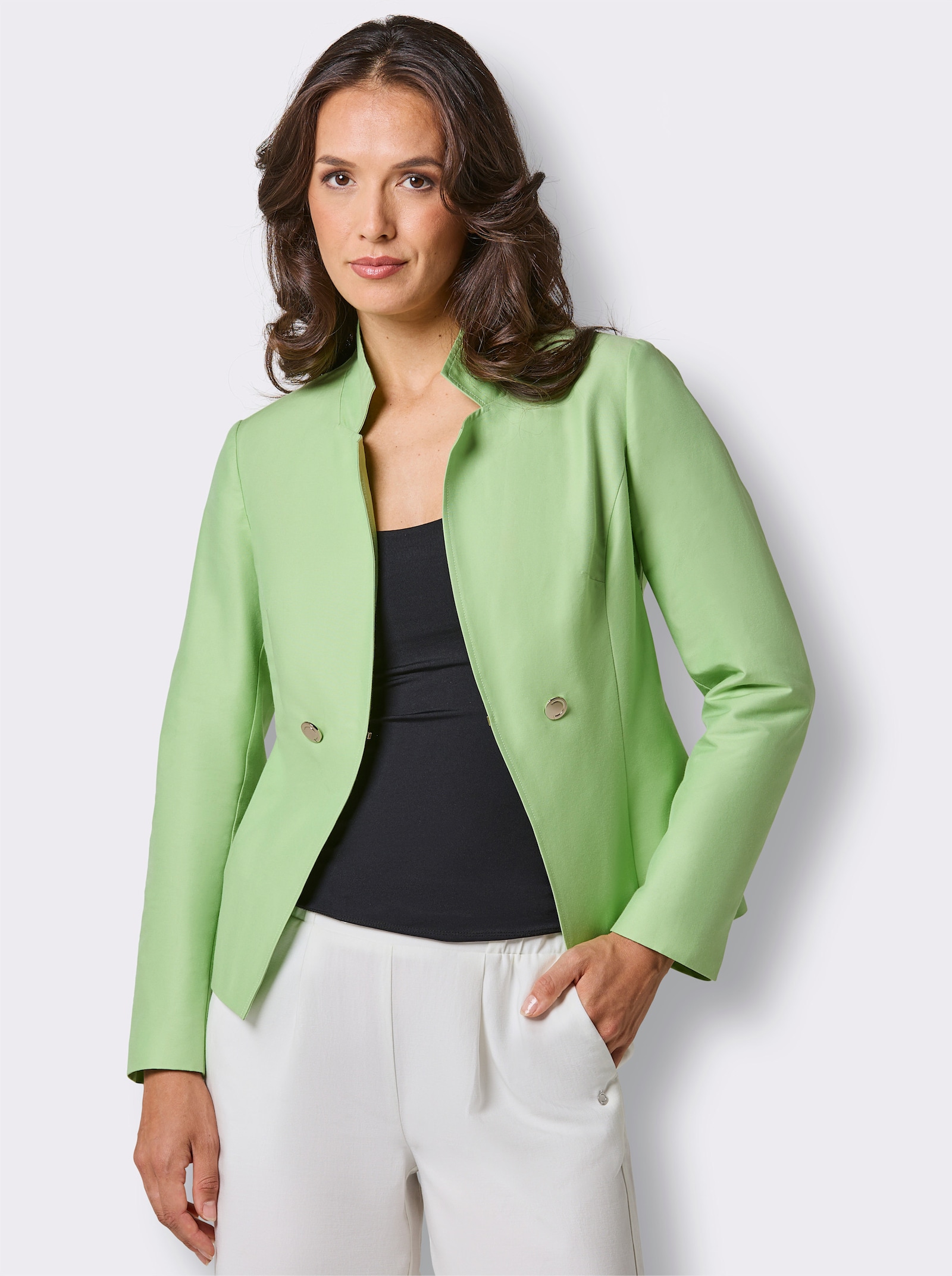 CREATION L PREMIUM Blazer mit Seide - reseda