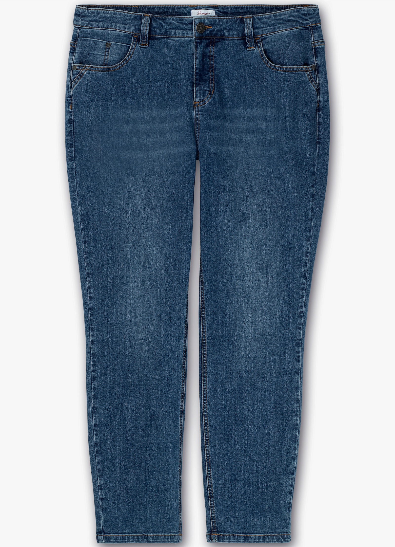 sheego Jeans schmal, mit extra-weitem Oberschenkel - blue denim