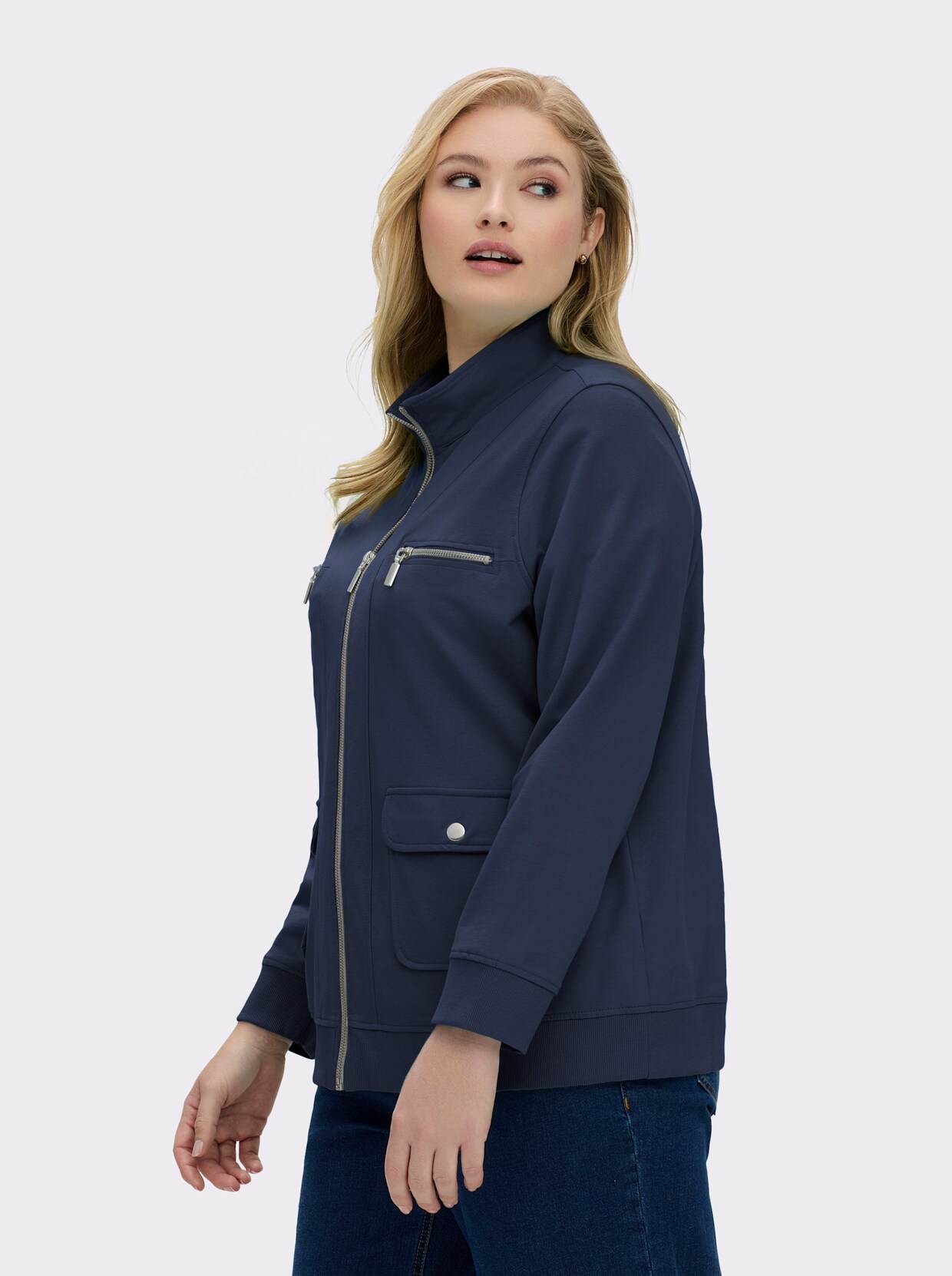 Shirtjacke aus reiner Baumwolle - marine
