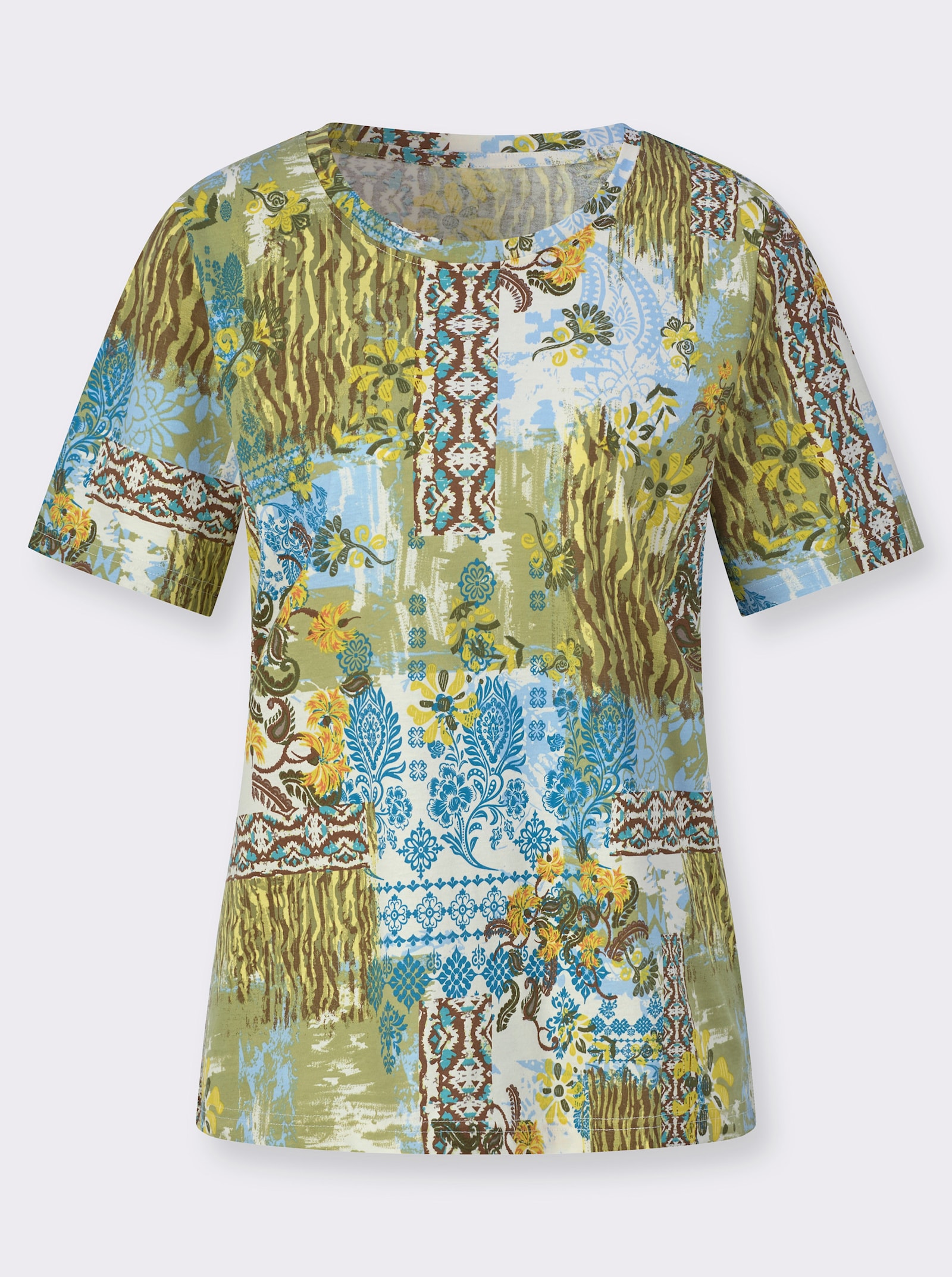 Print-Shirt aus reiner Baumwolle - schilf-bedruckt