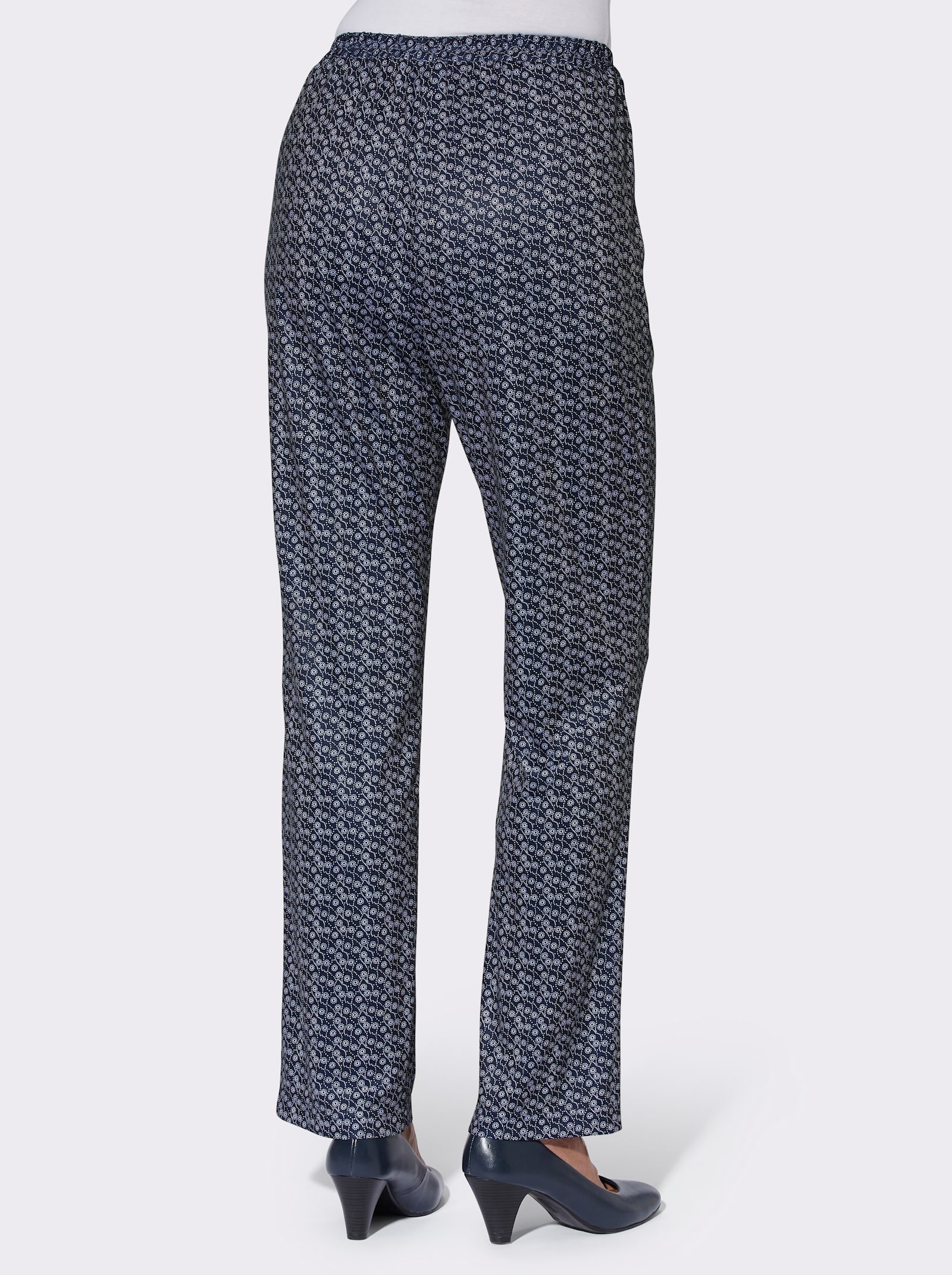 Jerseyhose in Schlupfform - marine-gewellt