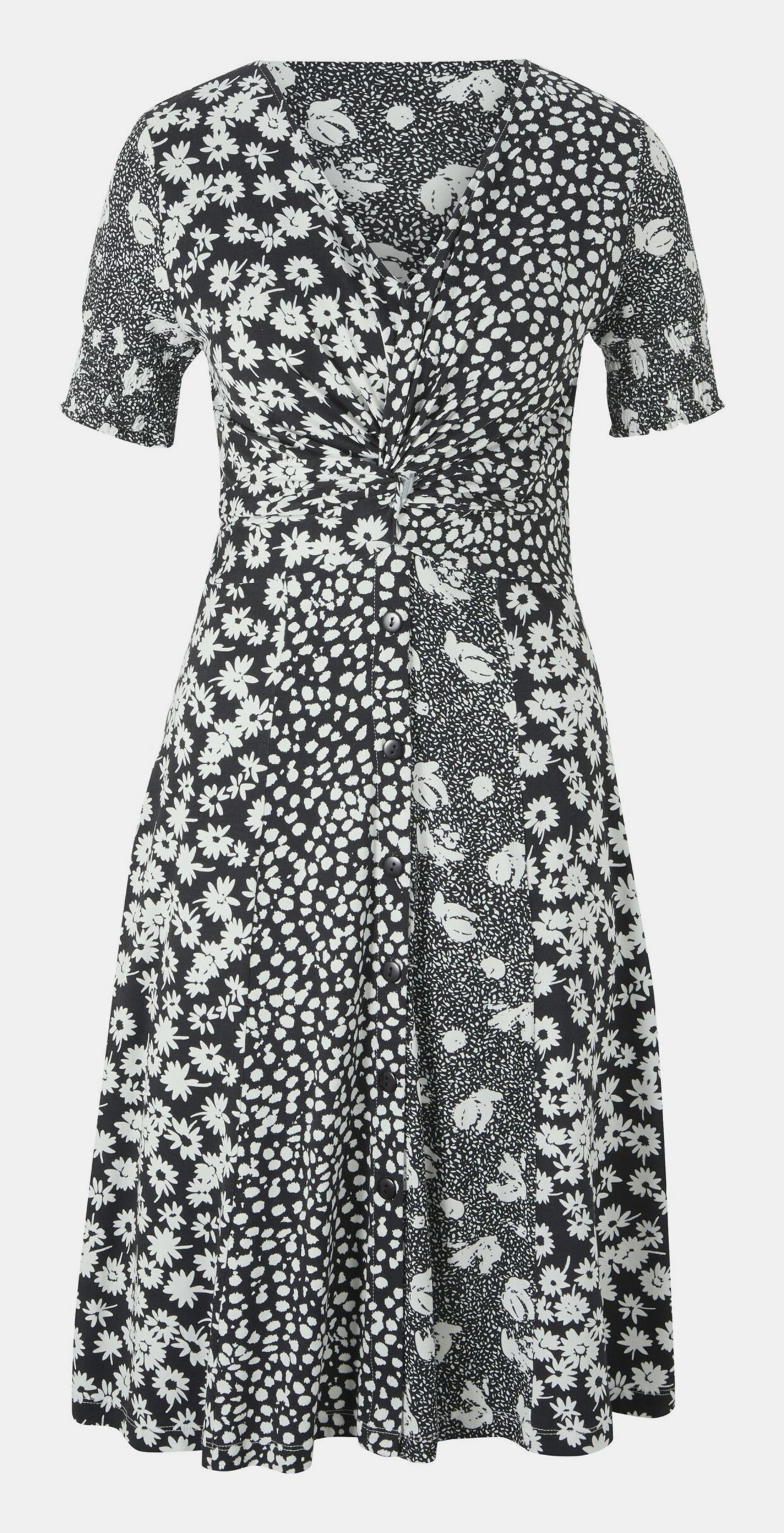 Linea Tesini Druck-Kleid - schwarz-weiß