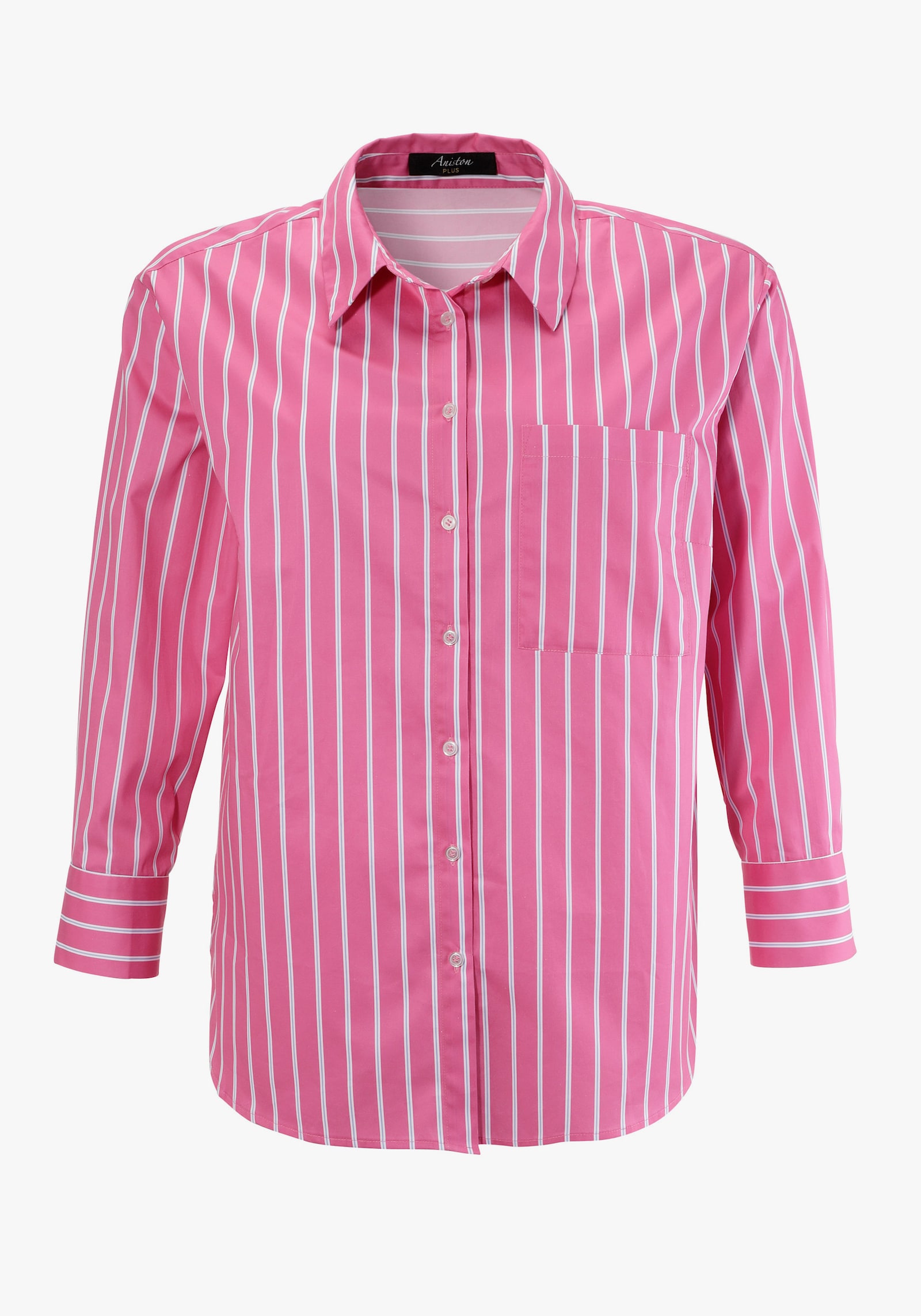 Aniston PLUS Hemdbluse - pink-weiß-hellblau