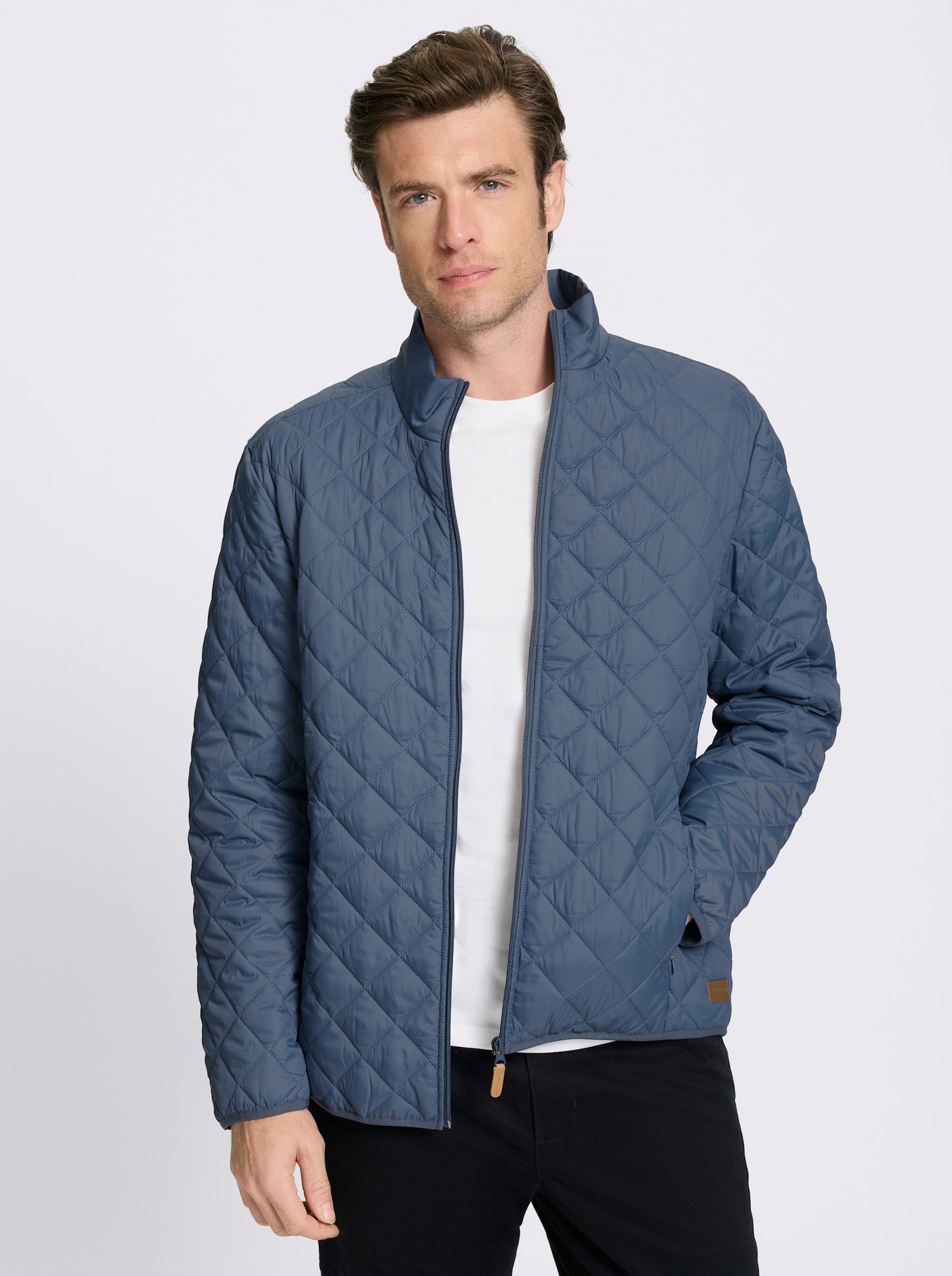 Catamaran Jacke in Longform mit Rautenstepp - rauchblau