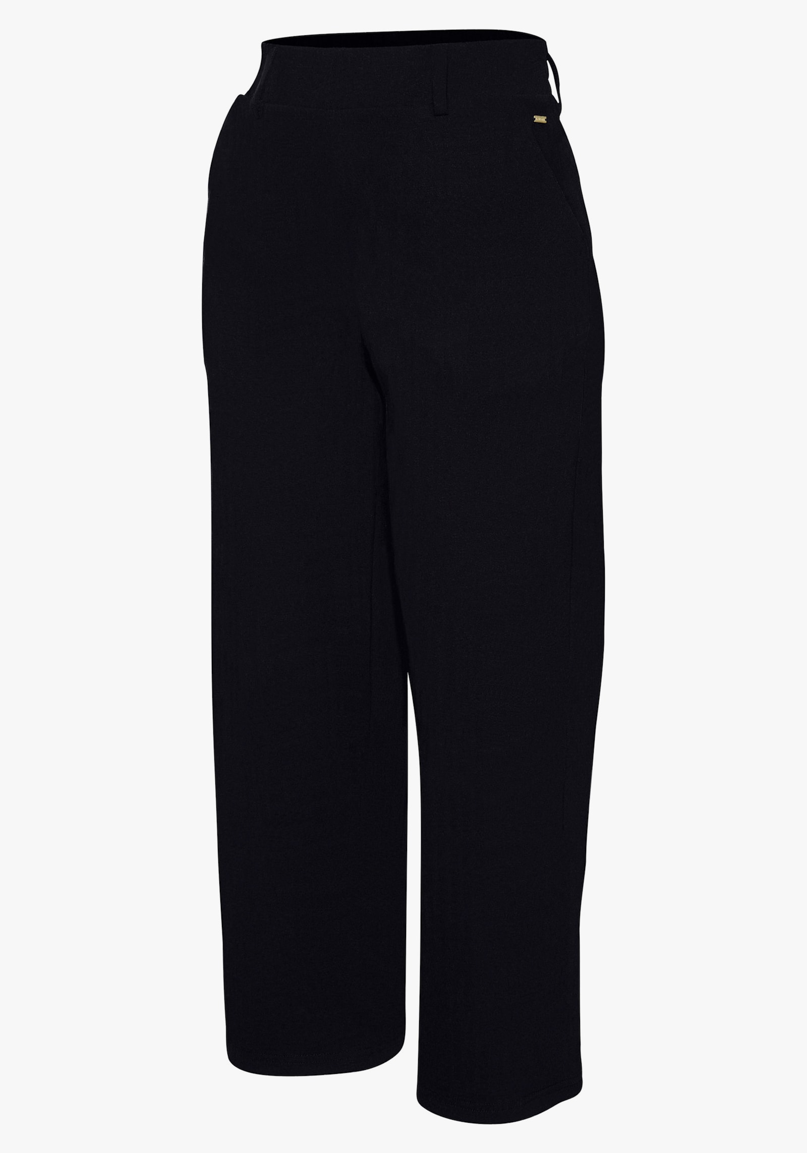 LASCANA Pantalon large - noir uni