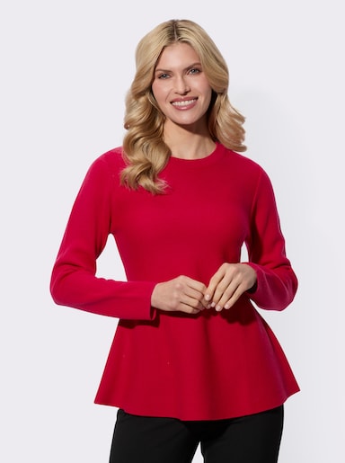 Langarm-Pullover in pflegeleichter Qualität - rot