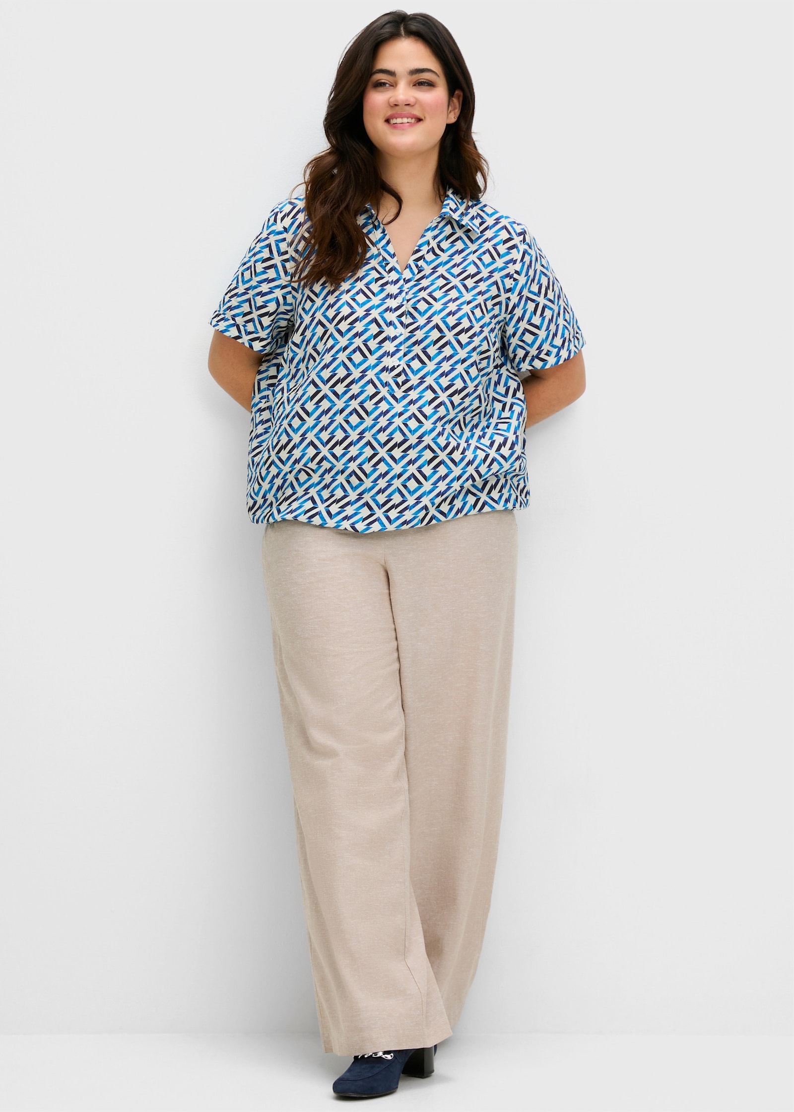 sheego Tunika mit Gummizugbund - champagner-gemustert