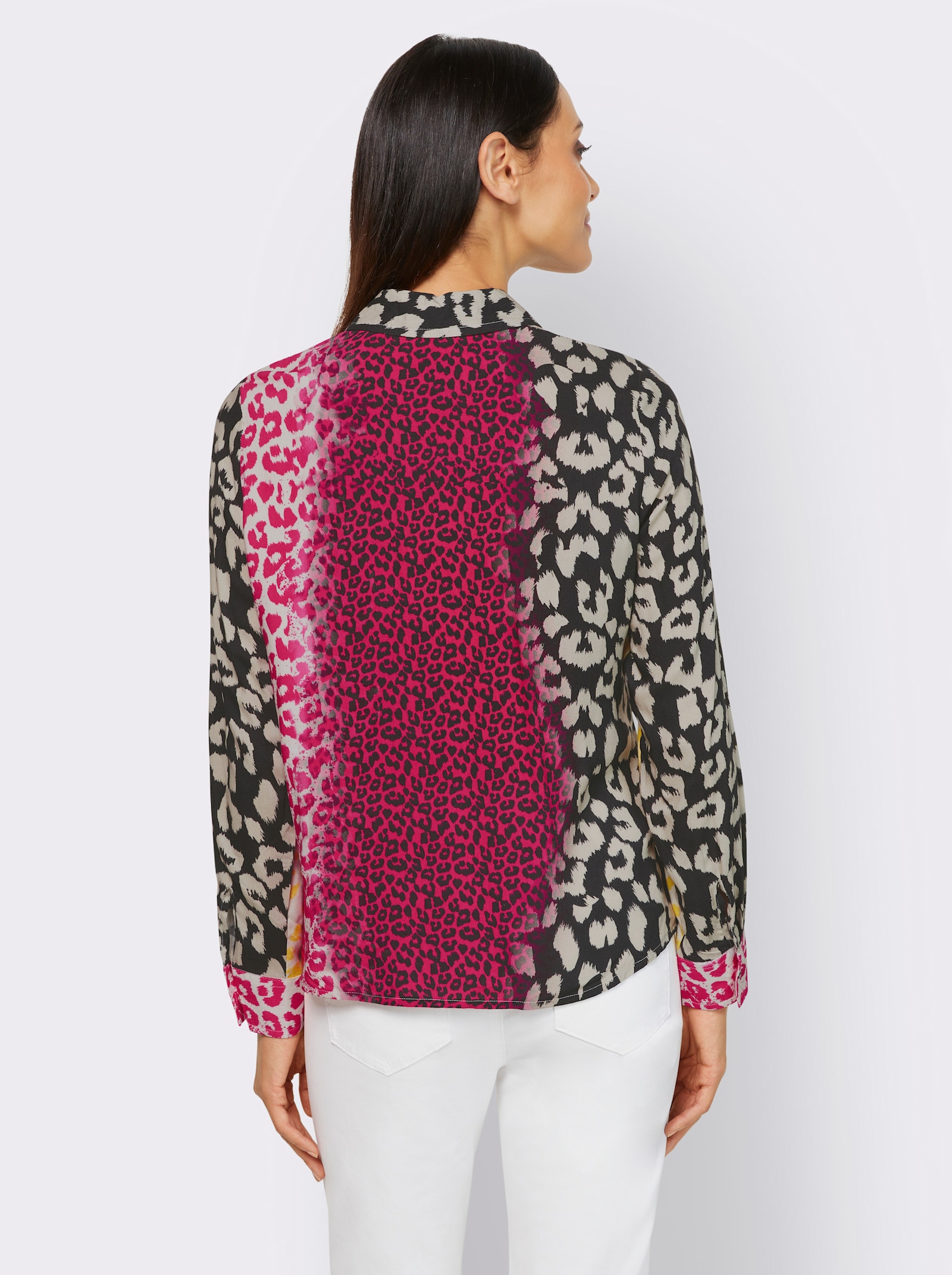heine Overhemdblouse met dierenprint - pink/zwart bedrukt