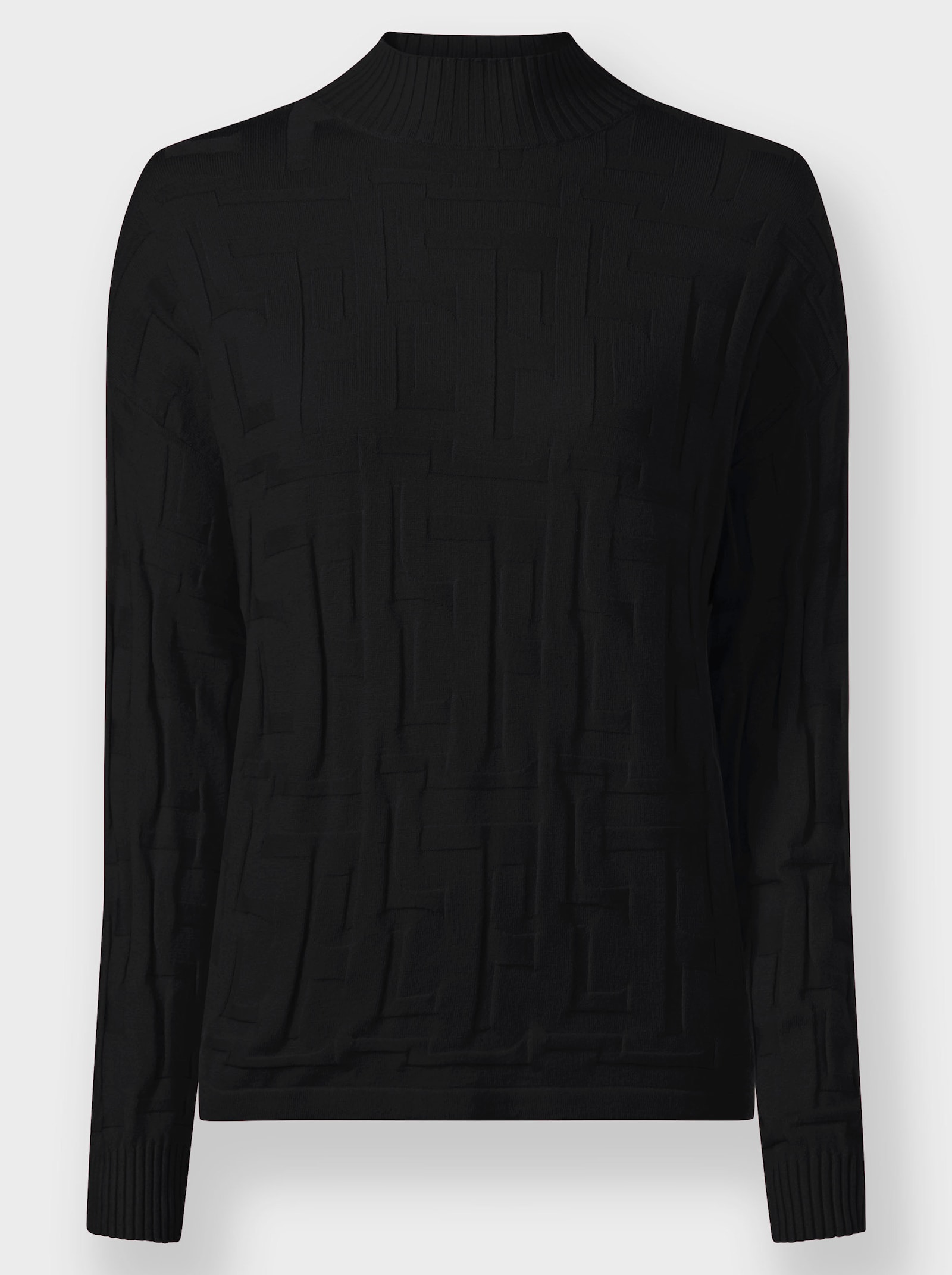 heine Jacquardpullover in 3-D-Optik gemustert - schwarz