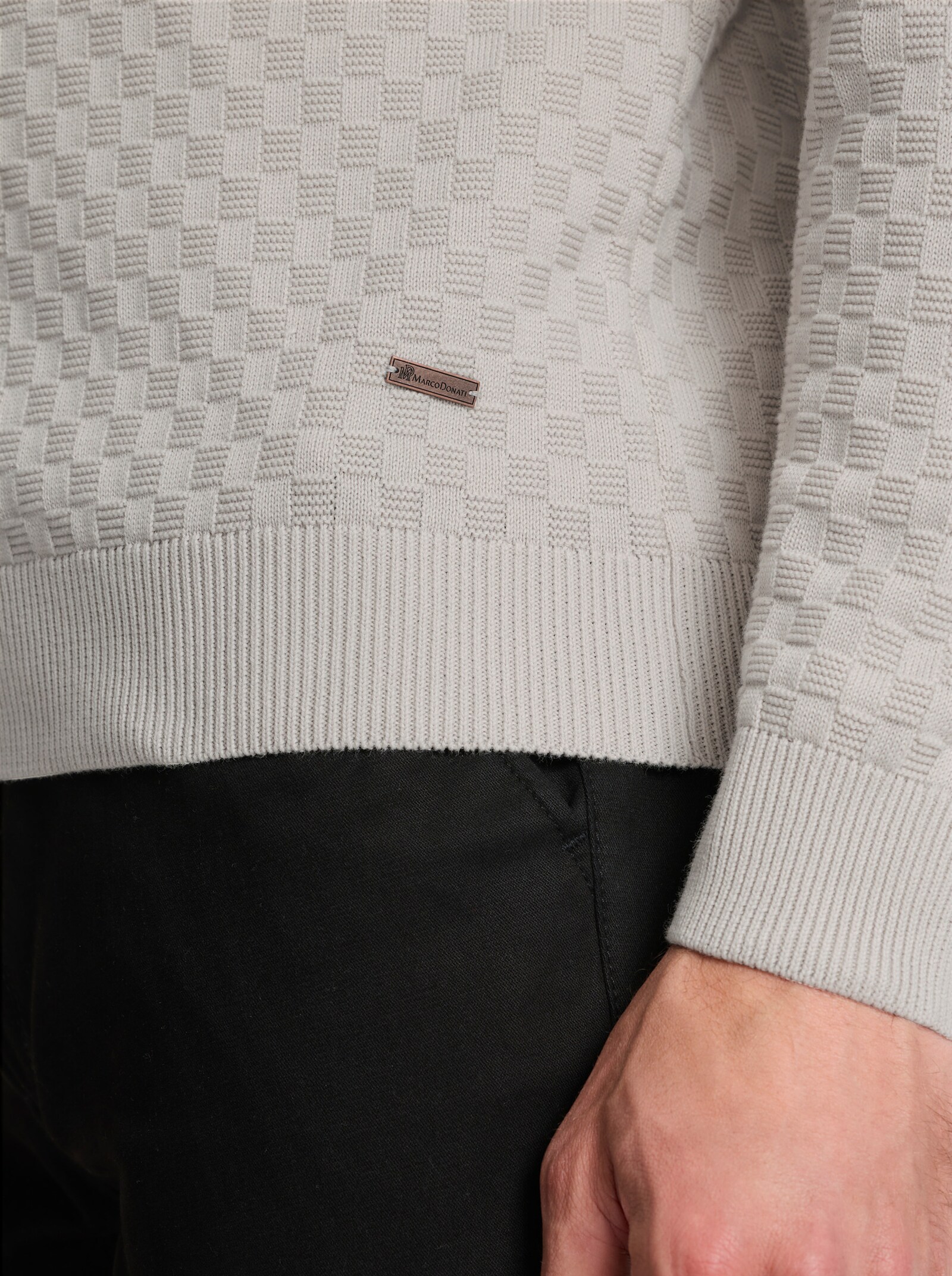 Marco Donati Vest met blinde ritssluiting - lichtgrijs